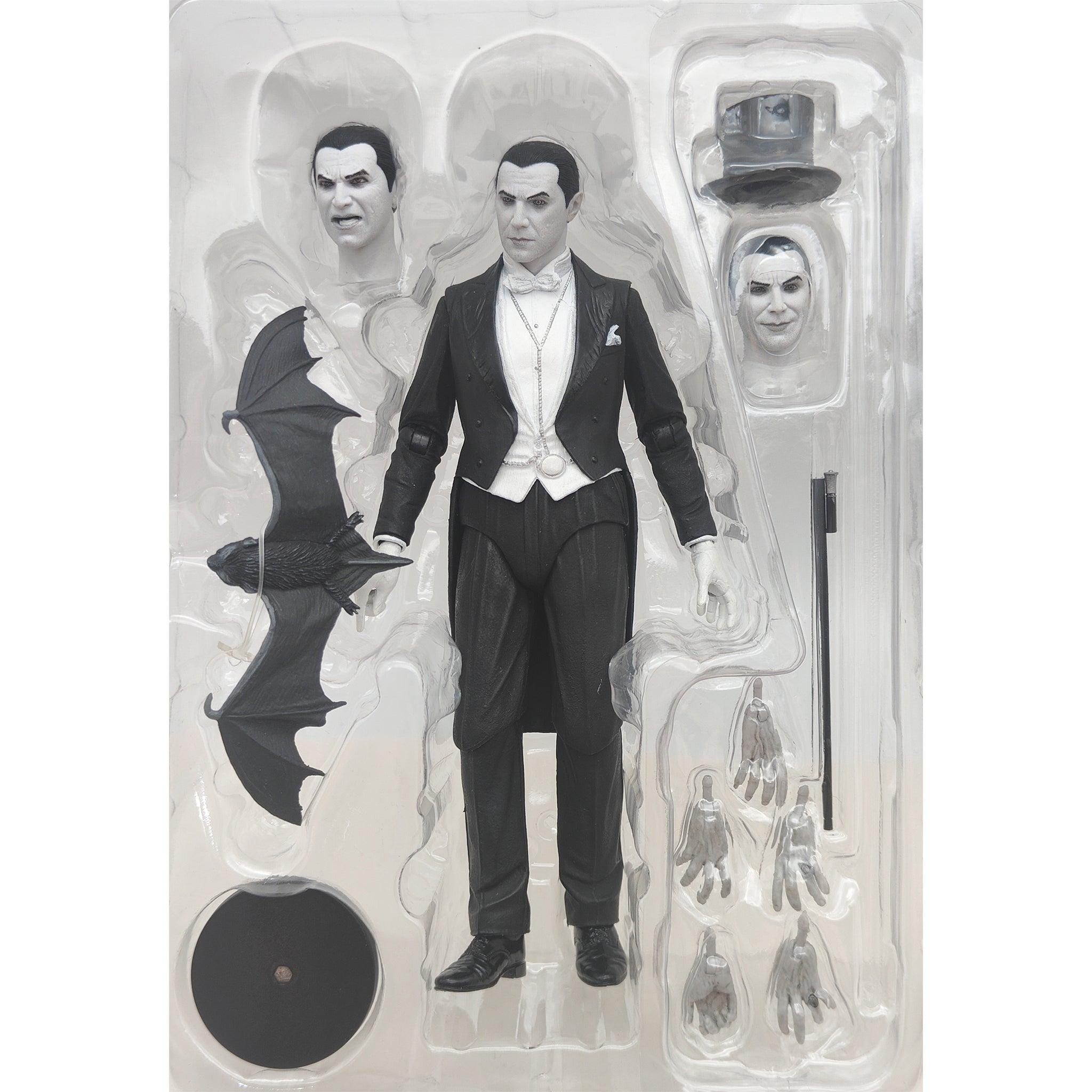NECA Universal Monsters Ultimate Dracula Carfax Abbey Action Figure Black and White Version 18cm - Used – Universal Monsters, NECA, 18 cm, 2021, pre-owned collector piece, Uncanny Collectibles Dublin Ireland