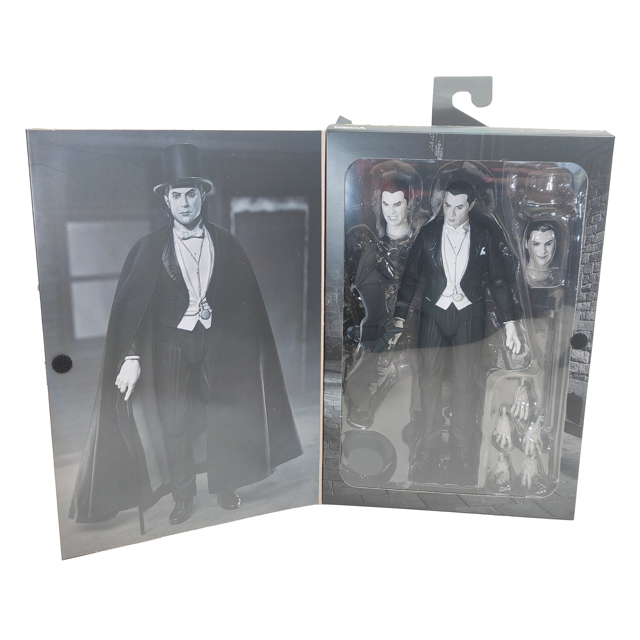 NECA Universal Monsters Ultimate Dracula Carfax Abbey Action Figure Black and White Version 18cm - Used – Universal Monsters, NECA, 18 cm, 2021, pre-owned collector piece, Uncanny Collectibles Dublin Ireland
