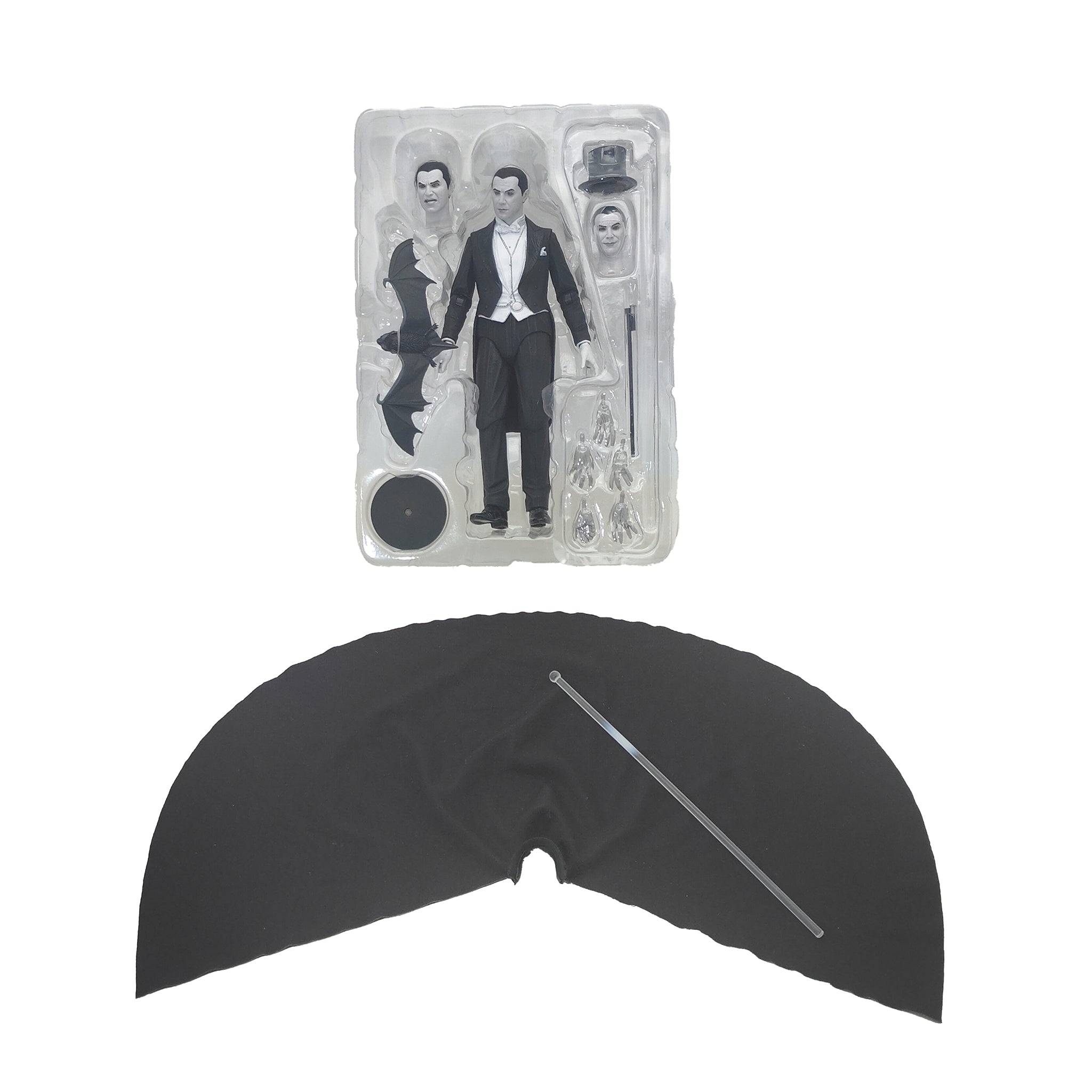 NECA Universal Monsters Ultimate Dracula Carfax Abbey Action Figure Black and White Version 18cm - Used – Universal Monsters, NECA, 18 cm, 2021, pre-owned collector piece, Uncanny Collectibles Dublin Ireland