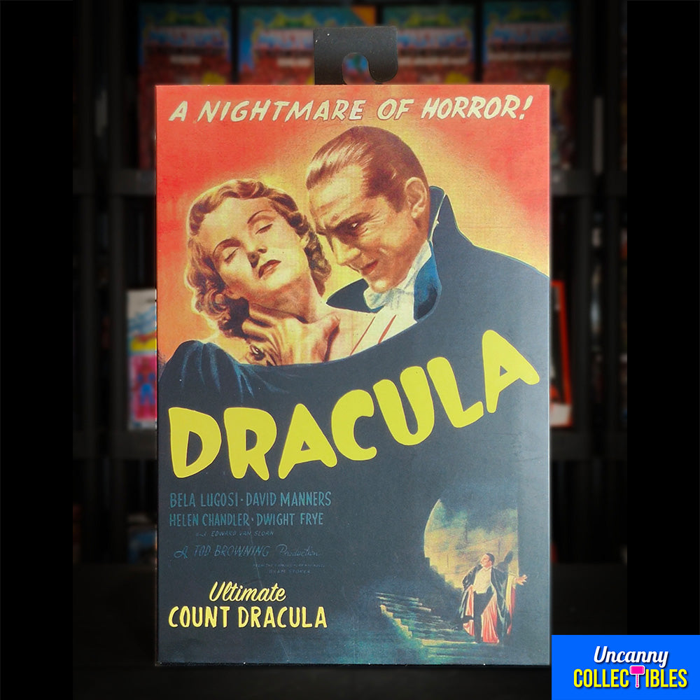 NECA Universal Monsters Ultimate Dracula Carfax Abbey Action Figure Black and White Version 18cm – Universal Monsters, NECA, 18 cm, 2022, brand new collector item, Uncanny Collectibles Dublin Ireland