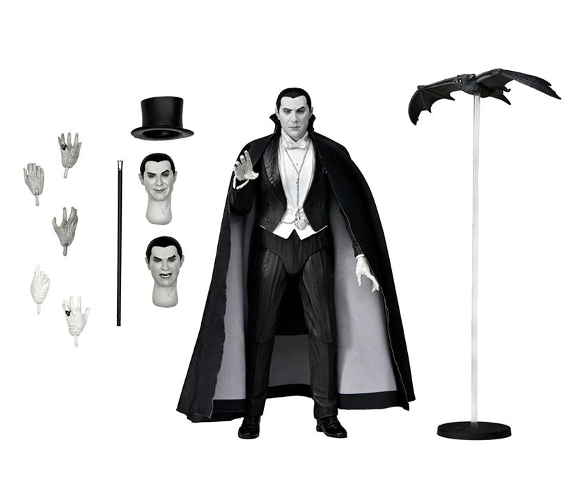NECA Universal Monsters Ultimate Dracula Carfax Abbey Action Figure Black and White Version 18cm – Universal Monsters, NECA, 18 cm, 2022, brand new collector item, Uncanny Collectibles Dublin Ireland