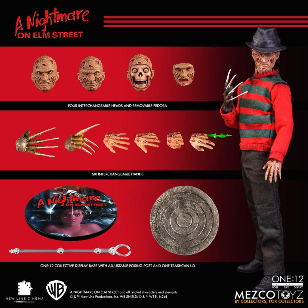 Nightmare on Elm Street Freddy Krueger Mezco Toyz One:12 Collective Action Figure – Nightmare on Elm Street, Mezco Toyz, 17 cm, brand new collector item, Uncanny Collectibles Dublin Ireland