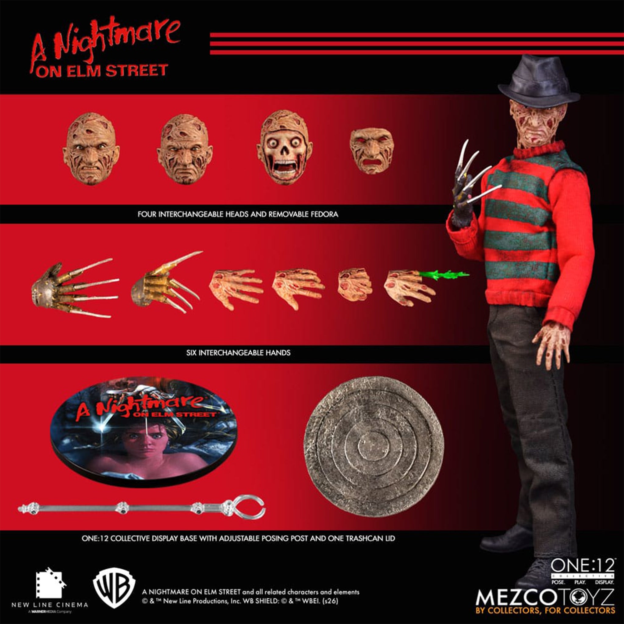 Nightmare on Elm Street Freddy Krueger Mezco Toyz One:12 Collective Action Figure – Nightmare on Elm Street, Mezco Toyz, 17 cm, brand new collector item, Uncanny Collectibles Dublin Ireland