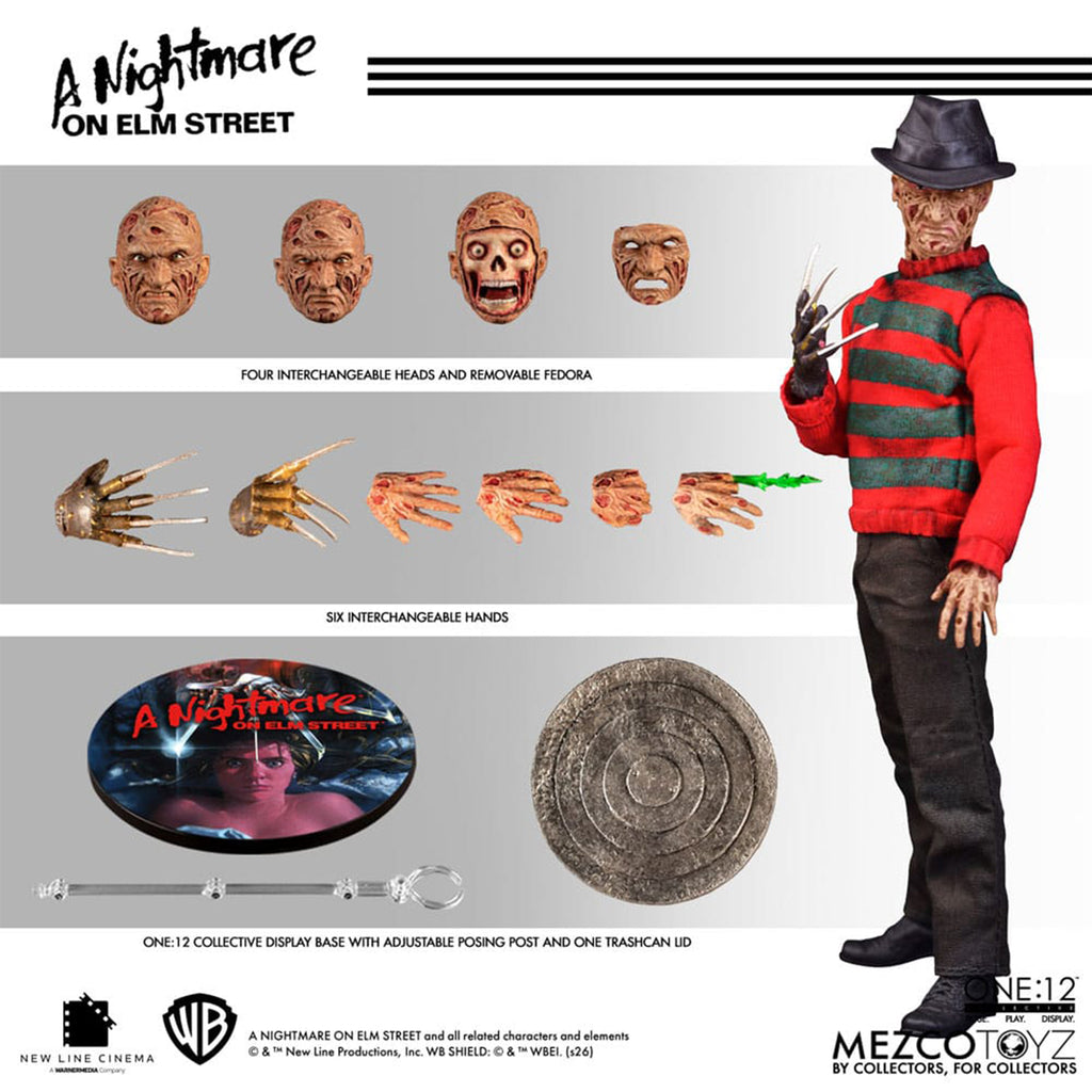 Nightmare on Elm Street Freddy Krueger Mezco Toyz One:12 Collective Action Figure – Nightmare on Elm Street, Mezco Toyz, 17 cm, brand new collector item, Uncanny Collectibles Dublin Ireland