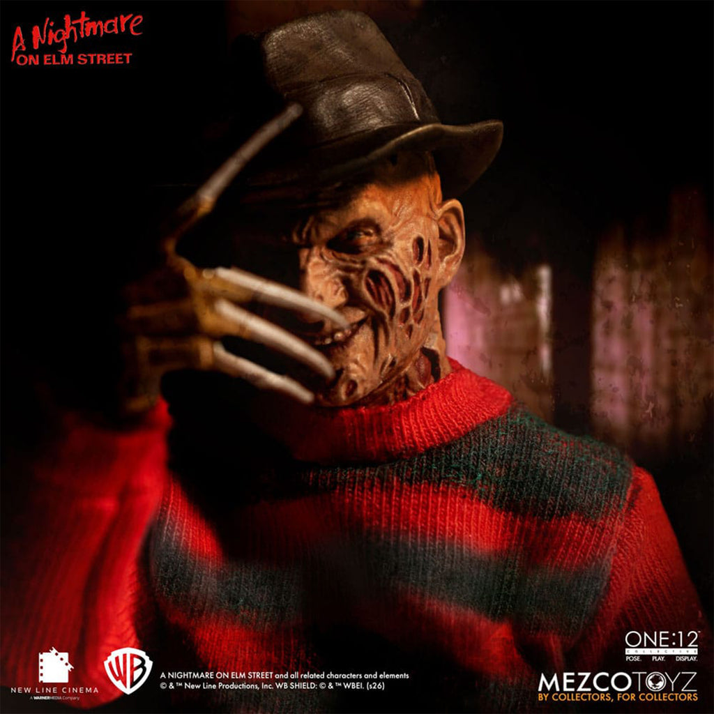 Nightmare on Elm Street Freddy Krueger Mezco Toyz One:12 Collective Action Figure – Nightmare on Elm Street, Mezco Toyz, 17 cm, brand new collector item, Uncanny Collectibles Dublin Ireland
