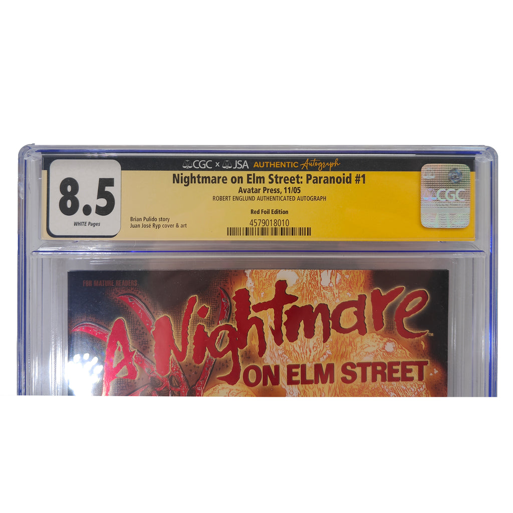 Nightmare on Elm Street Paranoid 1 Robert Englund Signed CGC 8.5 Red Foil Edition