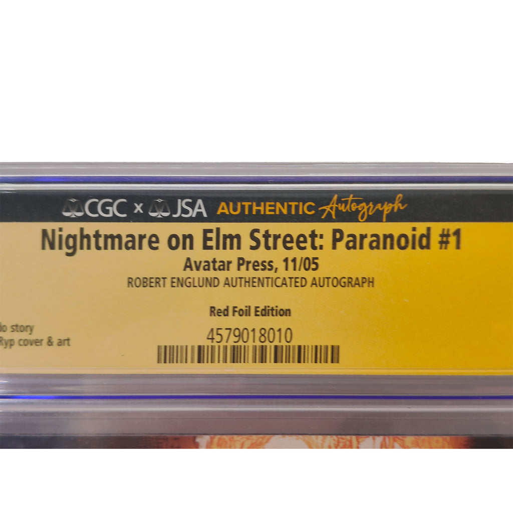 Nightmare on Elm Street Paranoid 1 Robert Englund Signed CGC 8.5 Red Foil Edition