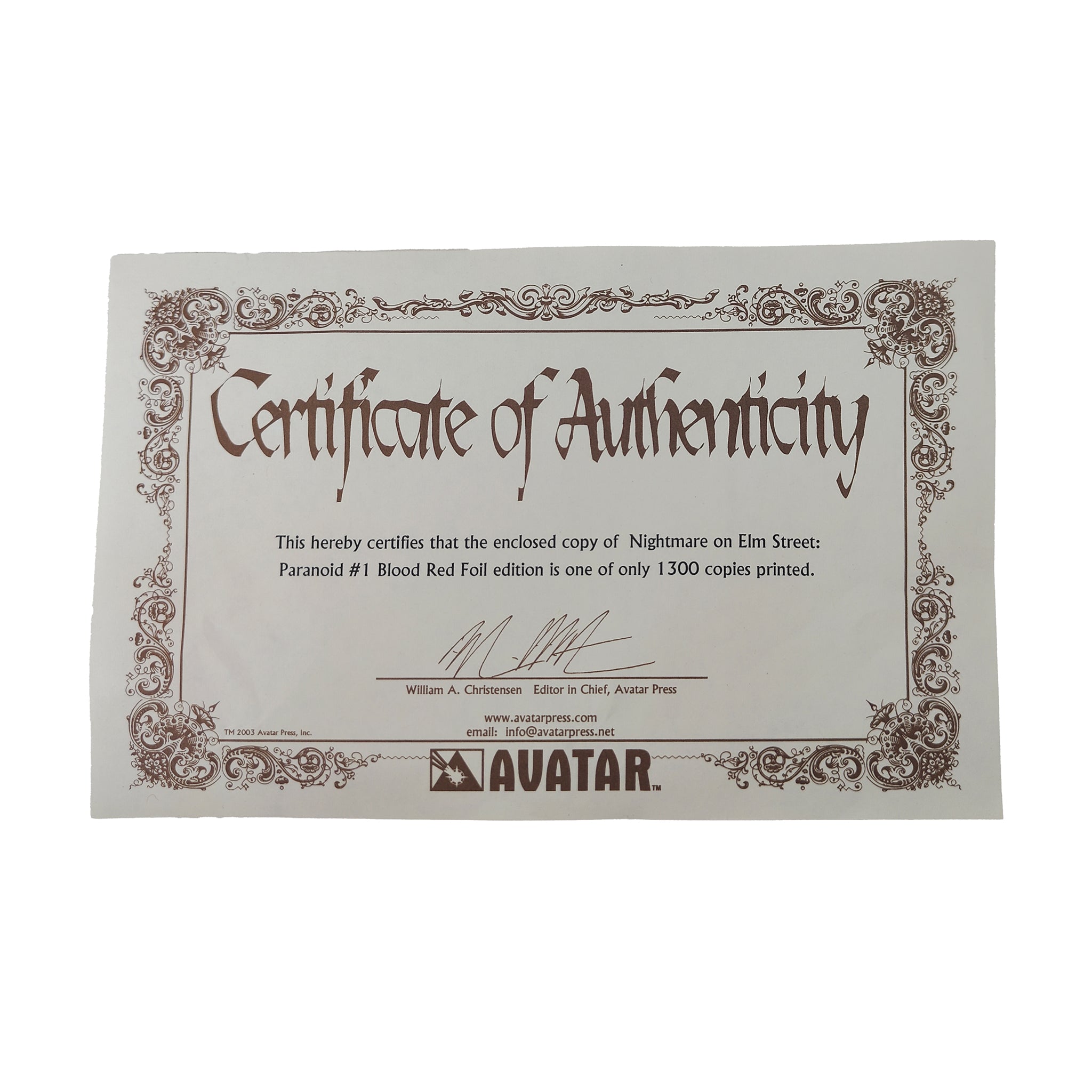 Nightmare on Elm Street Paranoid 1 Robert Englund Signed CGC 8.5 Red Foil Edition