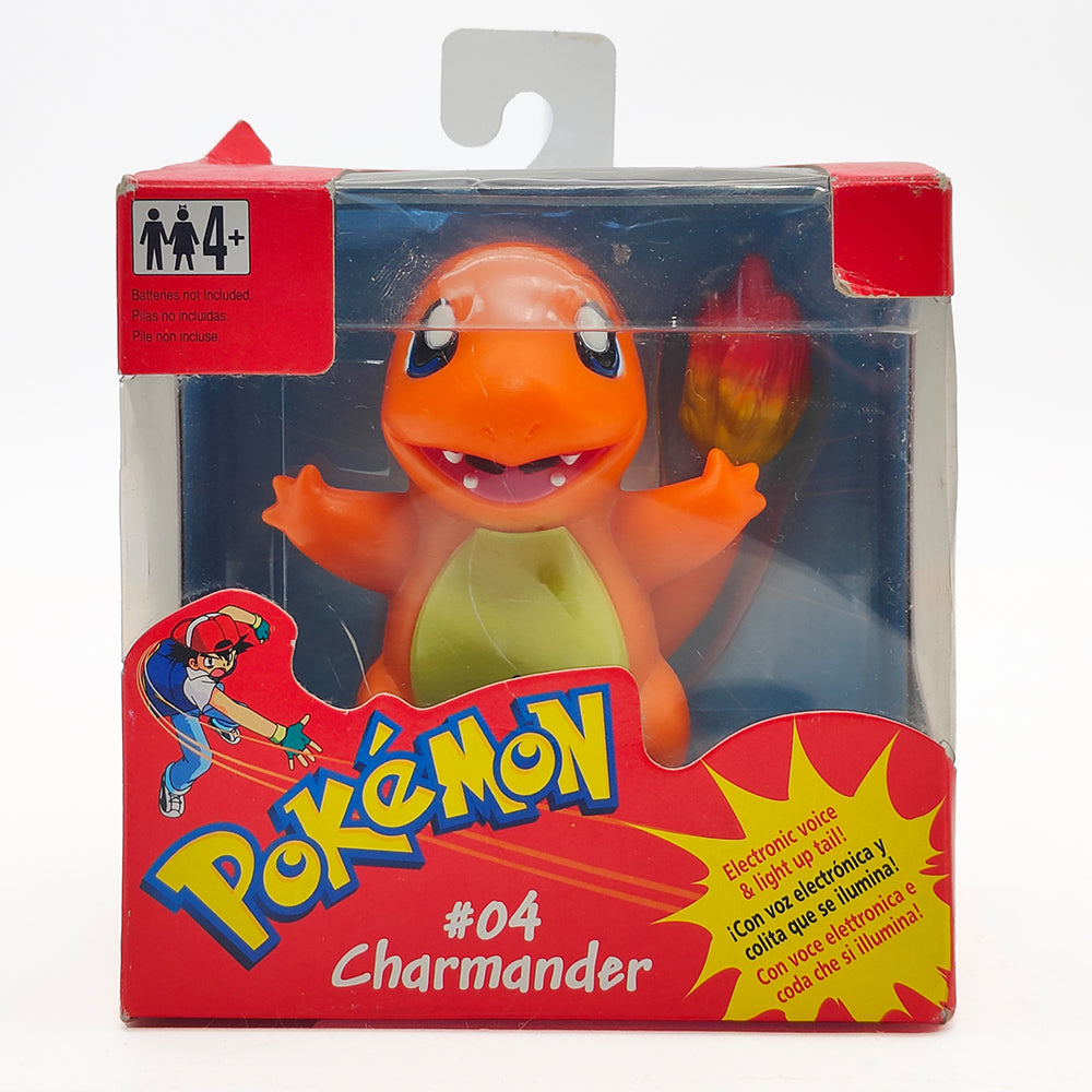 Pokemon #04 Charmander 1999 Hasbro Action Figure With Electronic Voice and Light Up Tail – Pokemon, Hasbro, 7 cm, 1999, pre-owned collector piece, Uncanny Collectibles Dublin Ireland