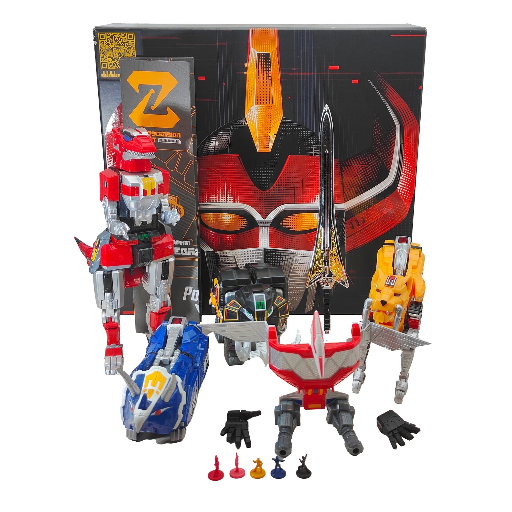 Power Rangers Lightning Collection Zord Ascension Project Mighty Morphin Dino Megazord Figure 2022 30cm – Power Rangers, Hasbro, 30 cm, 2022, pre-owned collector piece, Uncanny Collectibles Dublin Ireland