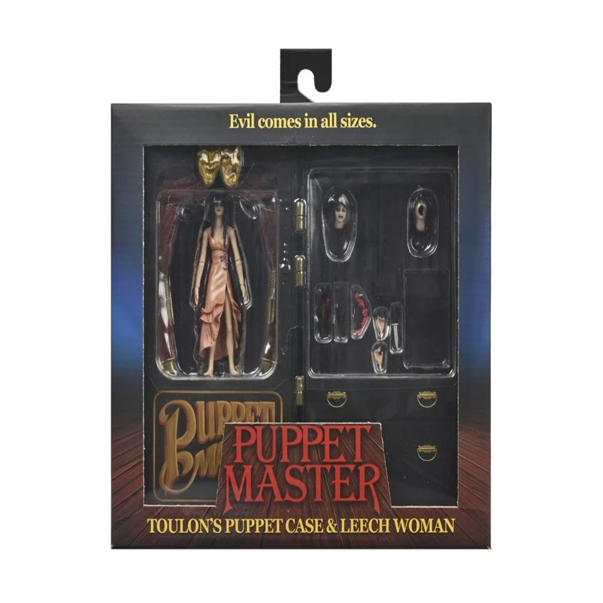 NECA Puppet Master Toulons Puppet Case And Leech Woman Action Figure 2 Pack – Horror, NECA, 10 cm, brand new collector item, Uncanny Collectibles Dublin Ireland