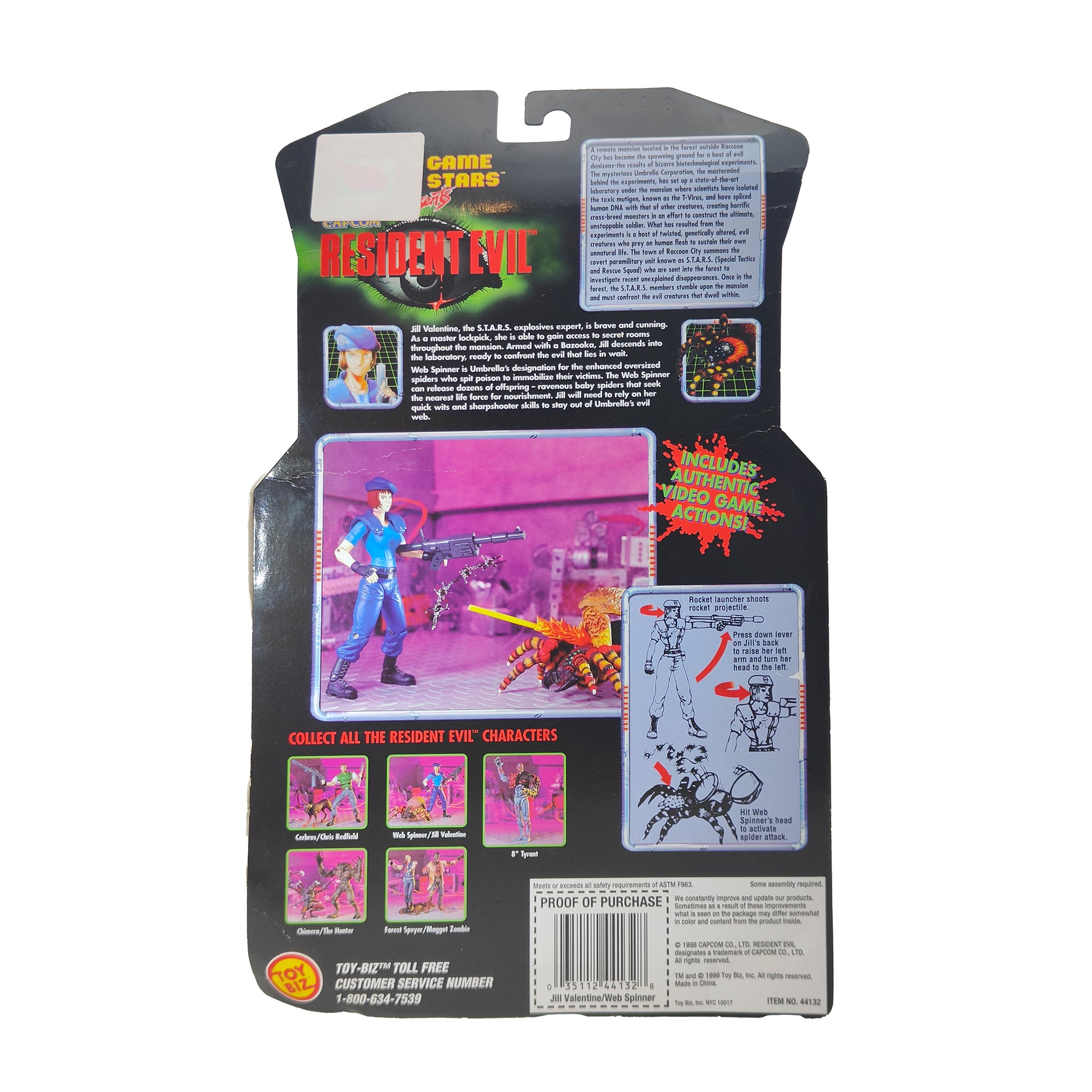 Resident Evil Jill Valentine And Web Spinner Toy Biz Video Game Super Stars – Spawn, Toy Biz, 13 cm, pre-owned collector piece, Uncanny Collectibles Dublin Ireland