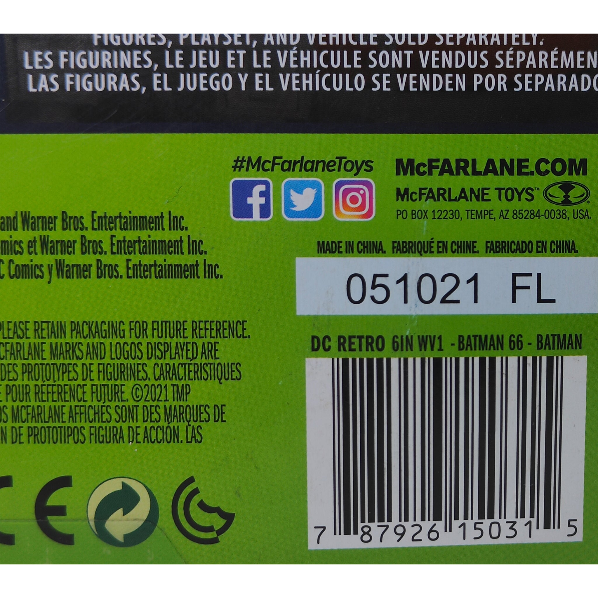 Retro Batman 1966 Batman TV Series McFarlane Toys Action Figure 2021 15cm – Batman, McFarlane Toys, 15 cm, 2021, pre-owned collector piece, Uncanny Collectibles Dublin Ireland