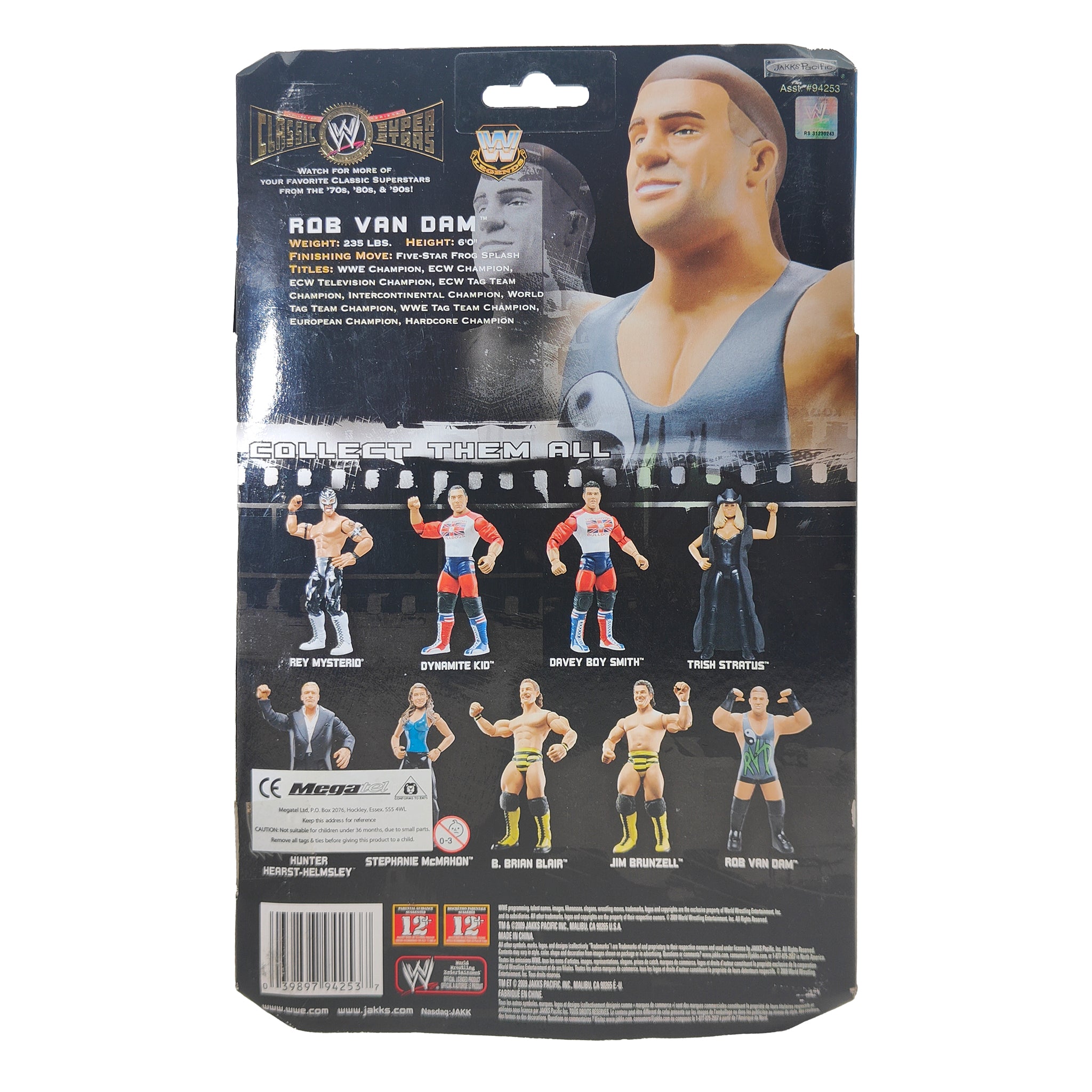Rob Van Dam WWE Classic Superstars Series 24 Jakks Pacific Action Figure 2009 18cm – WWE, JAKKS Pacific, 18 cm, 2009, pre-owned collector piece, Uncanny Collectibles Dublin Ireland