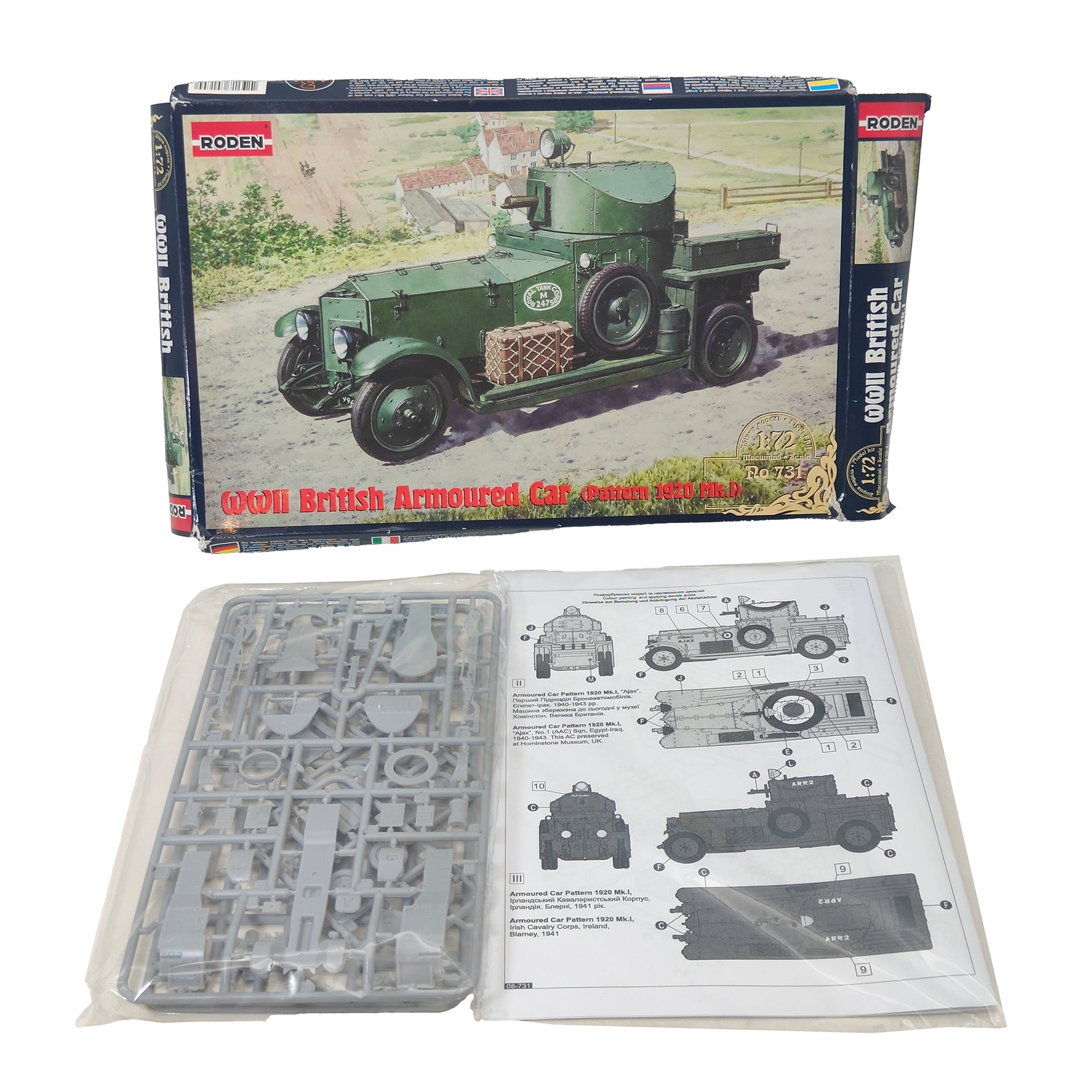 Roden 1:72 WWII British Armoured Car Pattern 1920 Mk.I Model Kit – Military, Vintage Brands, -, 1998, pre-owned collector piece, Uncanny Collectibles Dublin Ireland