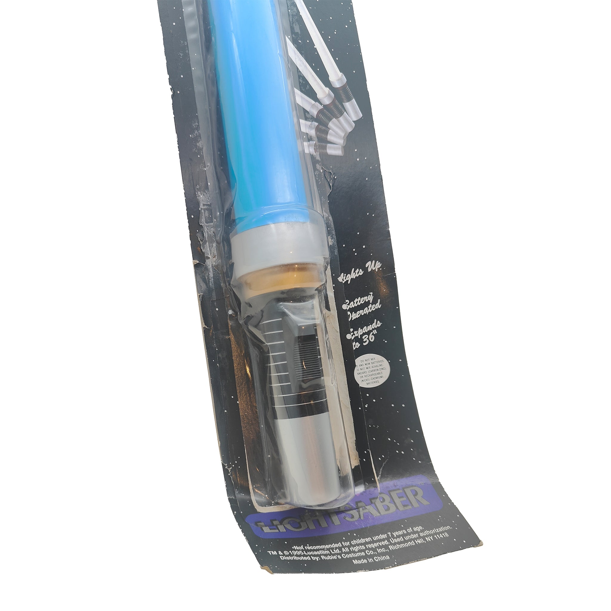 Rubies Star Wars Expandable Light Up Blue Lightsaber 1995 91cm – Star Wars, Rubie's, 91 cm, 1995, pre-owned collector piece, Uncanny Collectibles Dublin Ireland