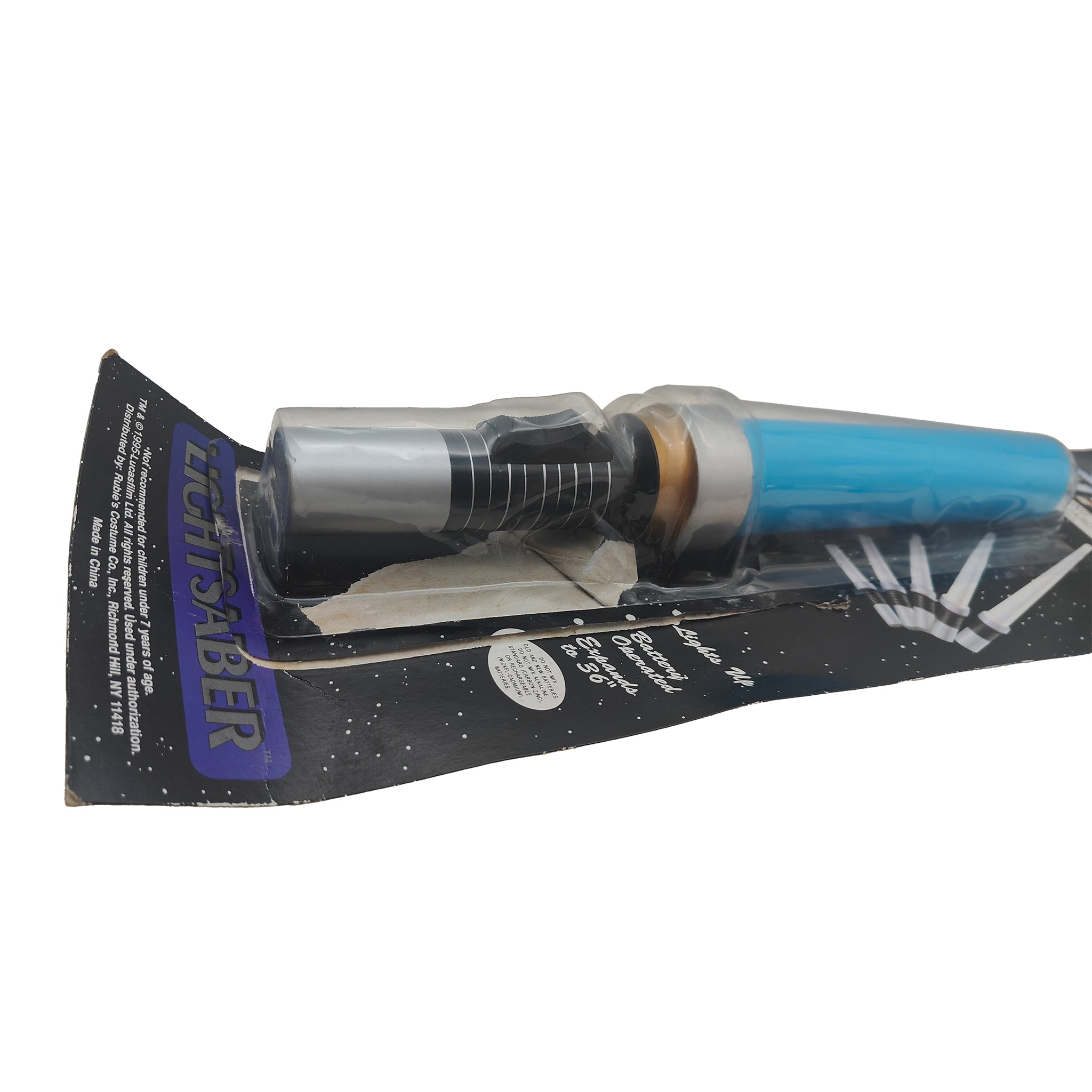 Rubies Star Wars Expandable Light Up Blue Lightsaber 1995 91cm – Star Wars, Rubie's, 91 cm, 1995, pre-owned collector piece, Uncanny Collectibles Dublin Ireland