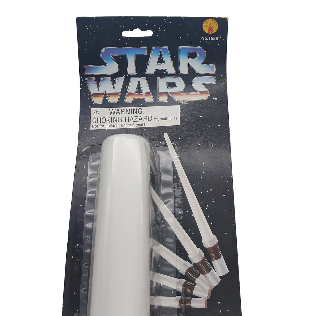 Rubies Star Wars Expandable Light Up White Lightsaber 1995 91cm – Star Wars, Rubie's, 91 cm, 1995, pre-owned collector piece, Uncanny Collectibles Dublin Ireland