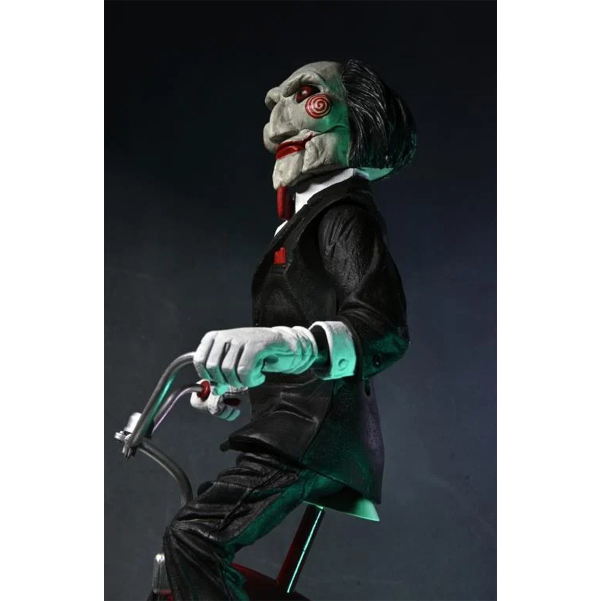 NECA Saw Billy The Puppet On Tricycle With Sound Action Figure – Saw, NECA, 30 cm, brand new collector item, Uncanny Collectibles Dublin Ireland