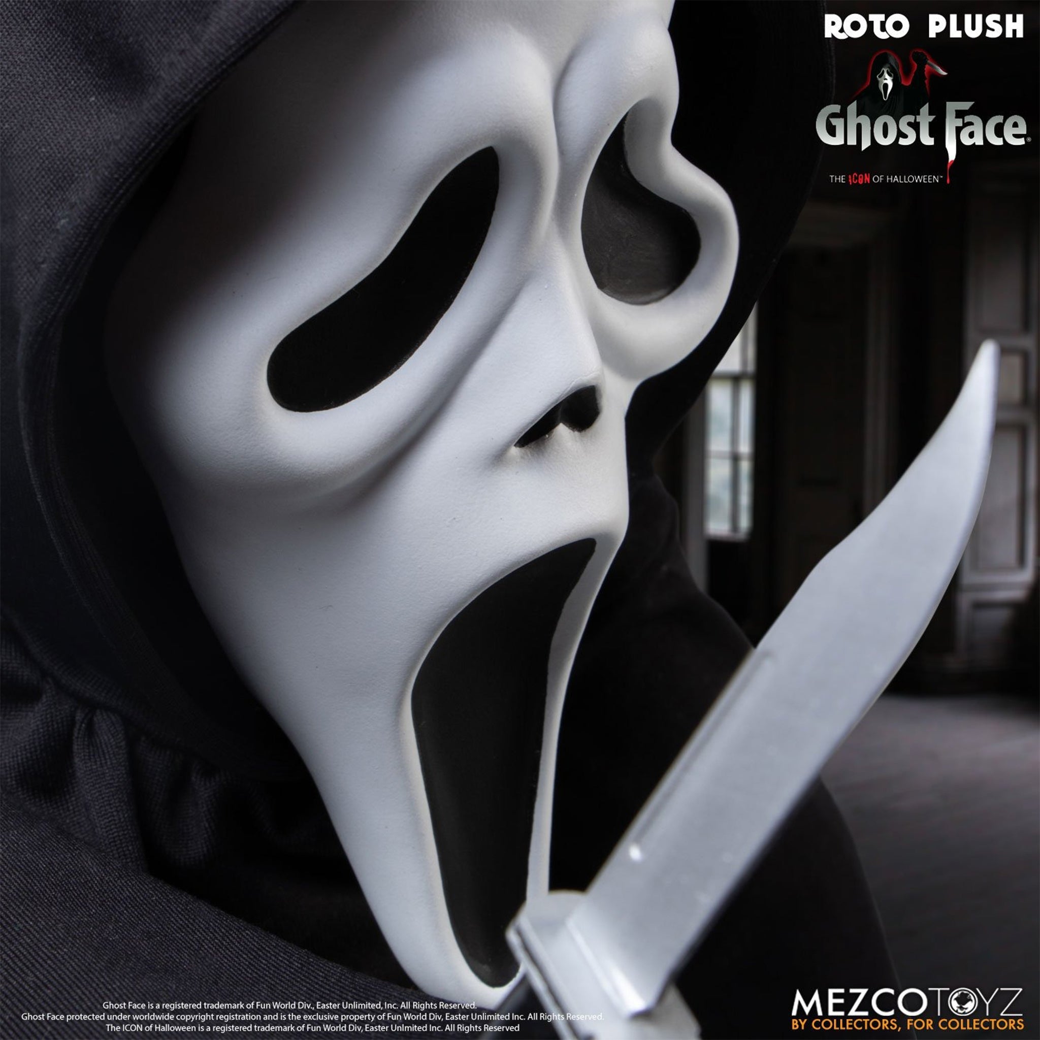 Scream Ghost Face MDS Mezco Designer Series Roto Plush Figure 46cm – Scream, Mezco Toyz, 46 cm, brand new collector item, Uncanny Collectibles Dublin Ireland