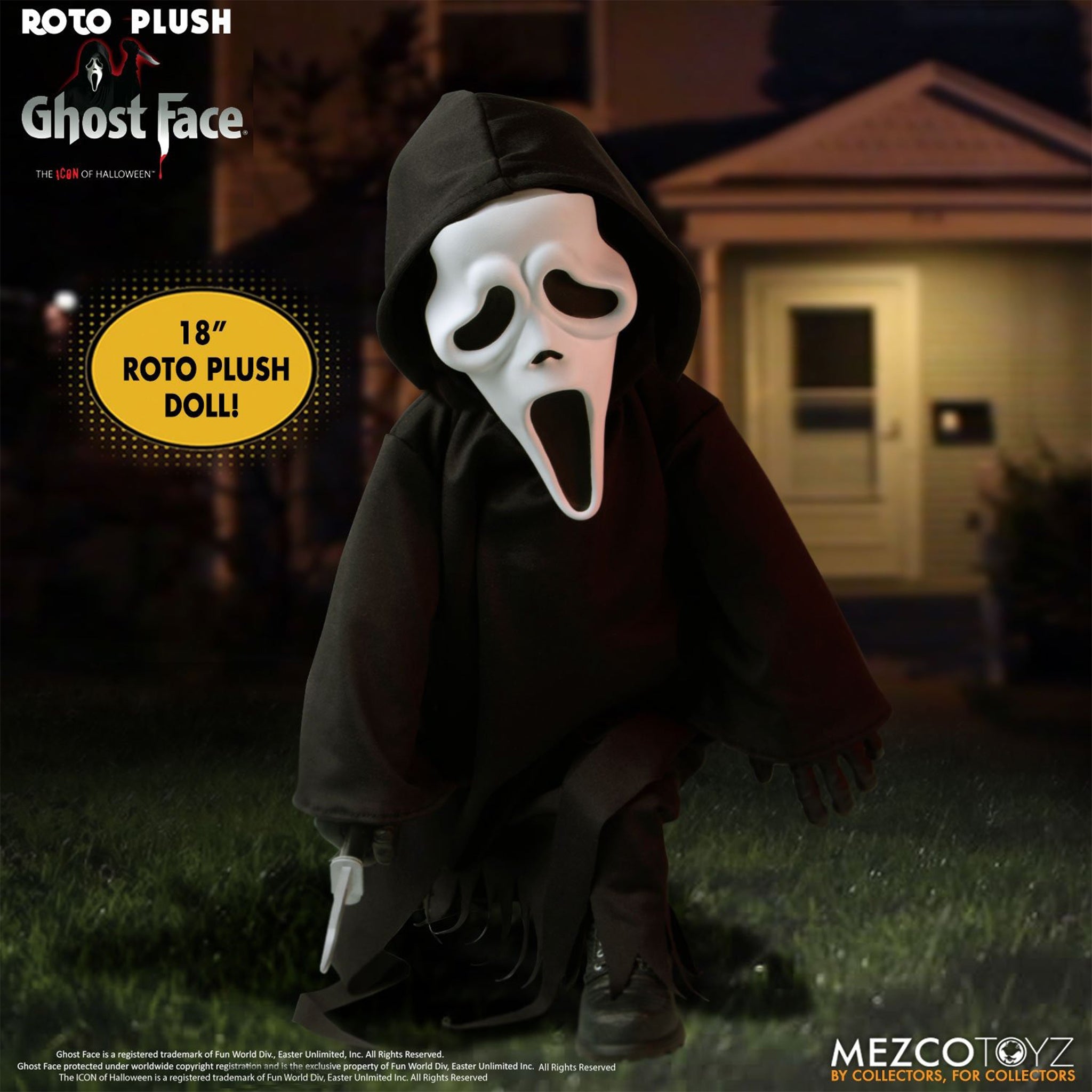 Scream Ghost Face MDS Mezco Designer Series Roto Plush Figure 46cm – Scream, Mezco Toyz, 46 cm, brand new collector item, Uncanny Collectibles Dublin Ireland