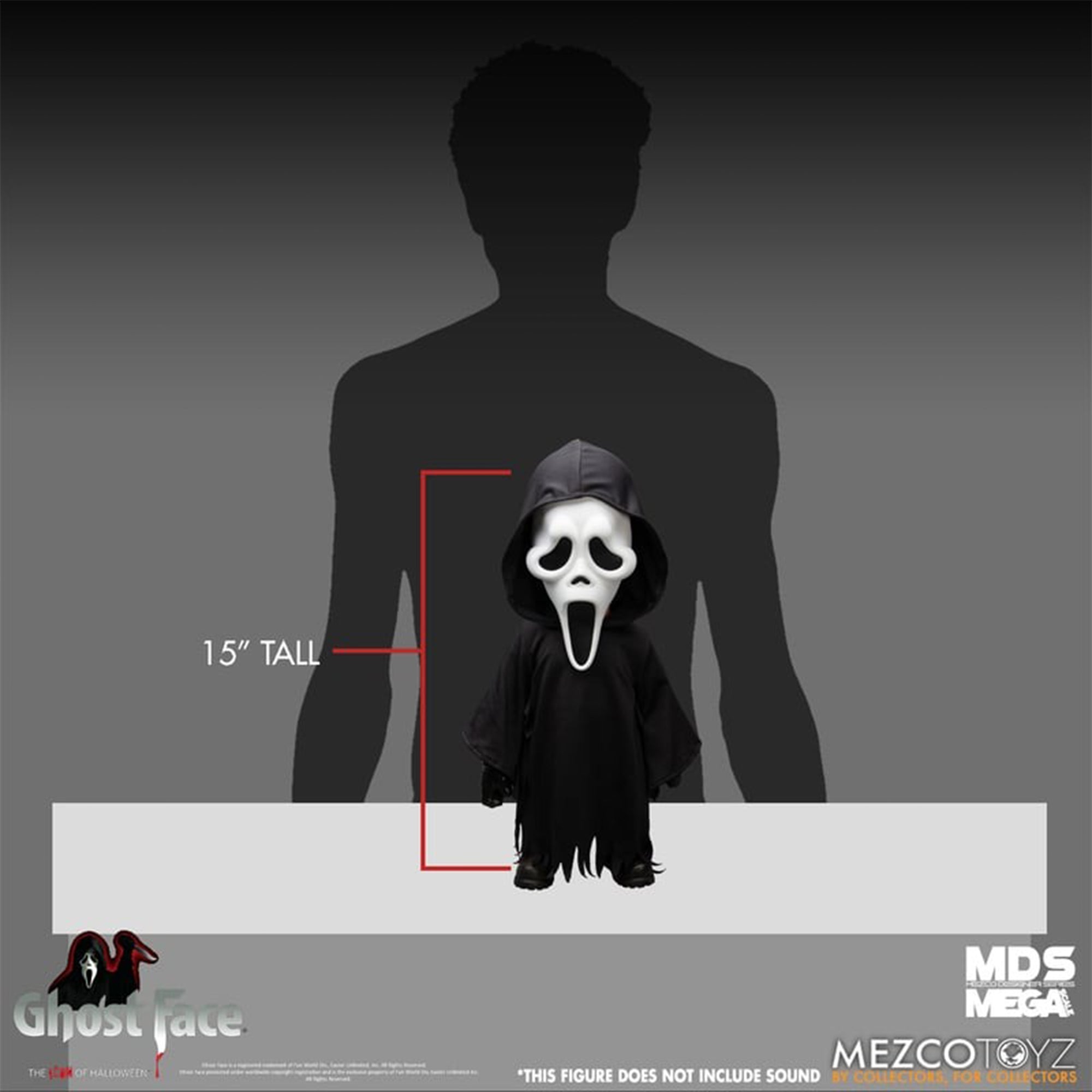 Sceam Ghost Face Mezco Designer Series Deluxe Action Figure (No Sound) 15cm