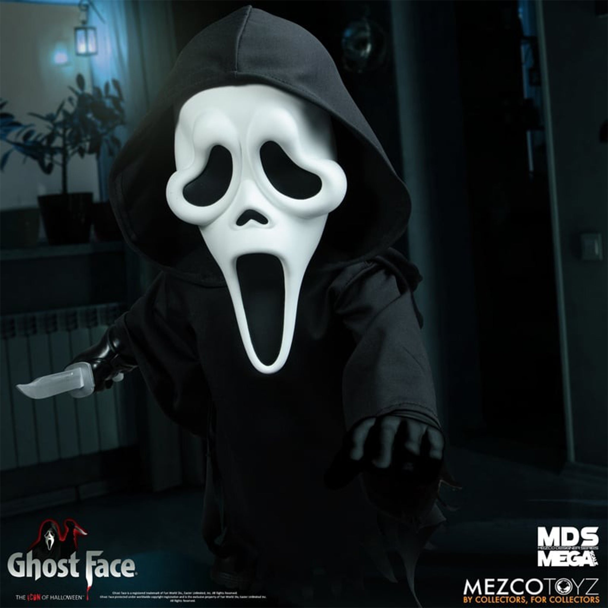 Scream Ghost Face Mezco Designer Series Deluxe Action Figure (No Sound) 15cm – Scream, Mezco Toyz, 15 cm, brand new collector item, Uncanny Collectibles Dublin Ireland