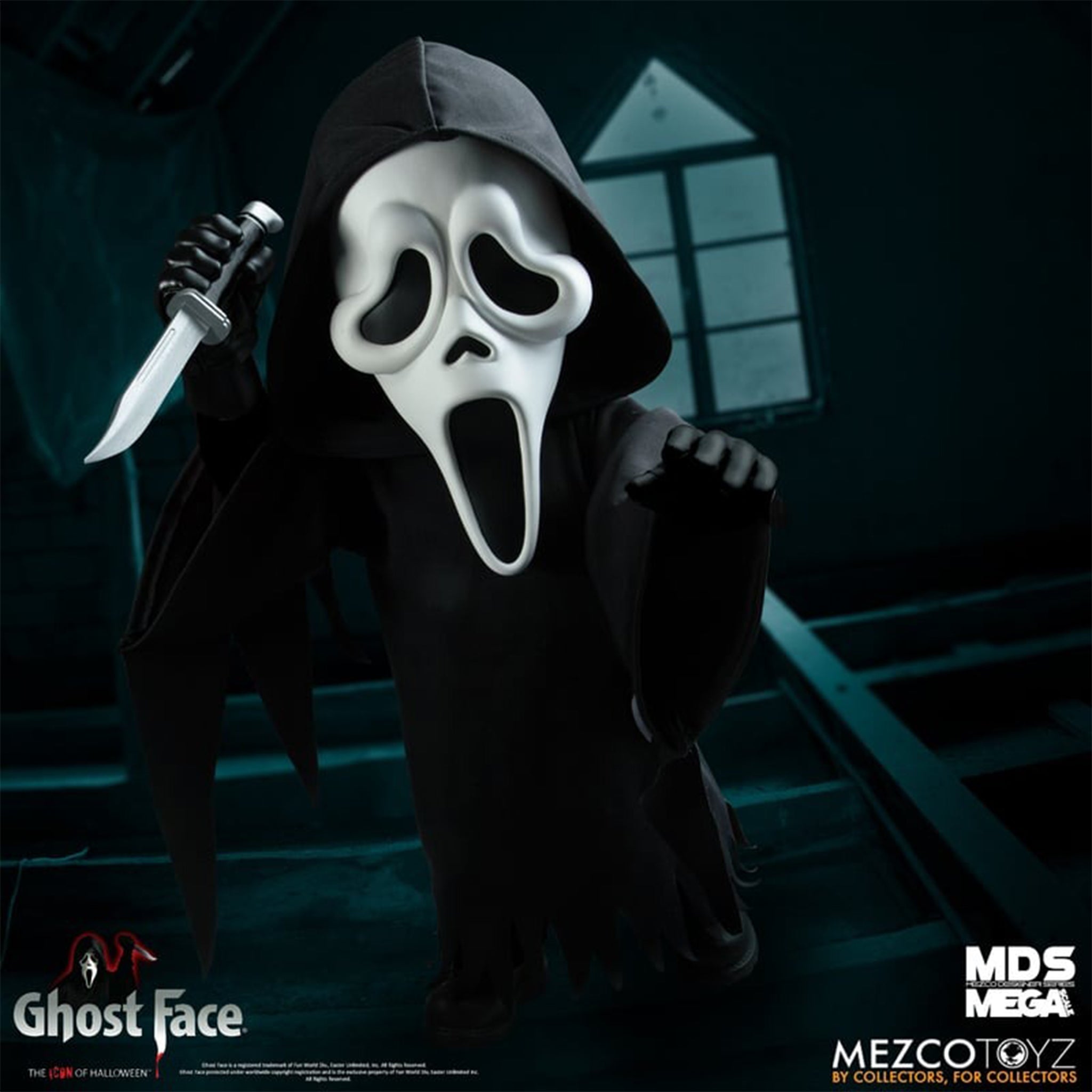 Scream Ghost Face Mezco Designer Series Deluxe Action Figure (No Sound) 15cm – Scream, Mezco Toyz, 15 cm, brand new collector item, Uncanny Collectibles Dublin Ireland