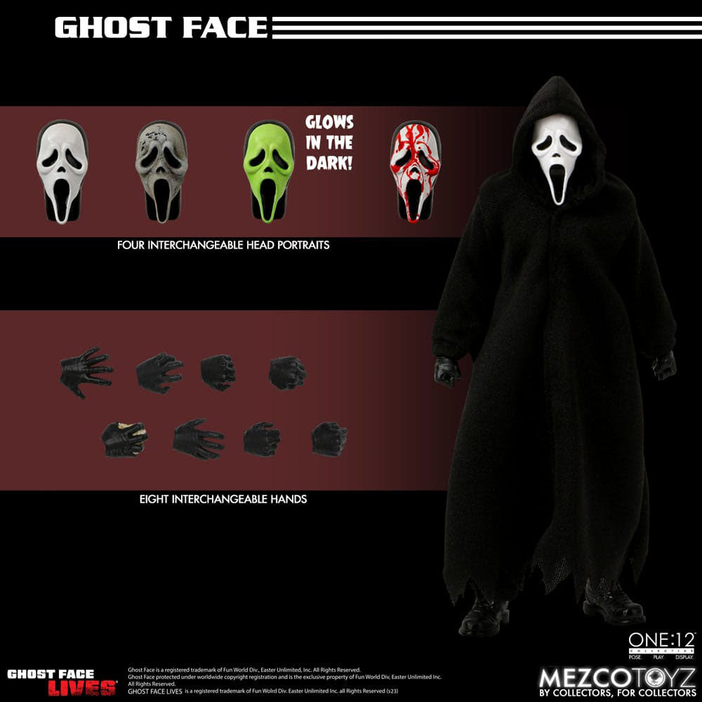 Scream Ghostface Mezco Toyz One:12 Collective Action Figure – Scream, Mezco Toyz, 16 cm, 2024, brand new collector item, Uncanny Collectibles Dublin Ireland
