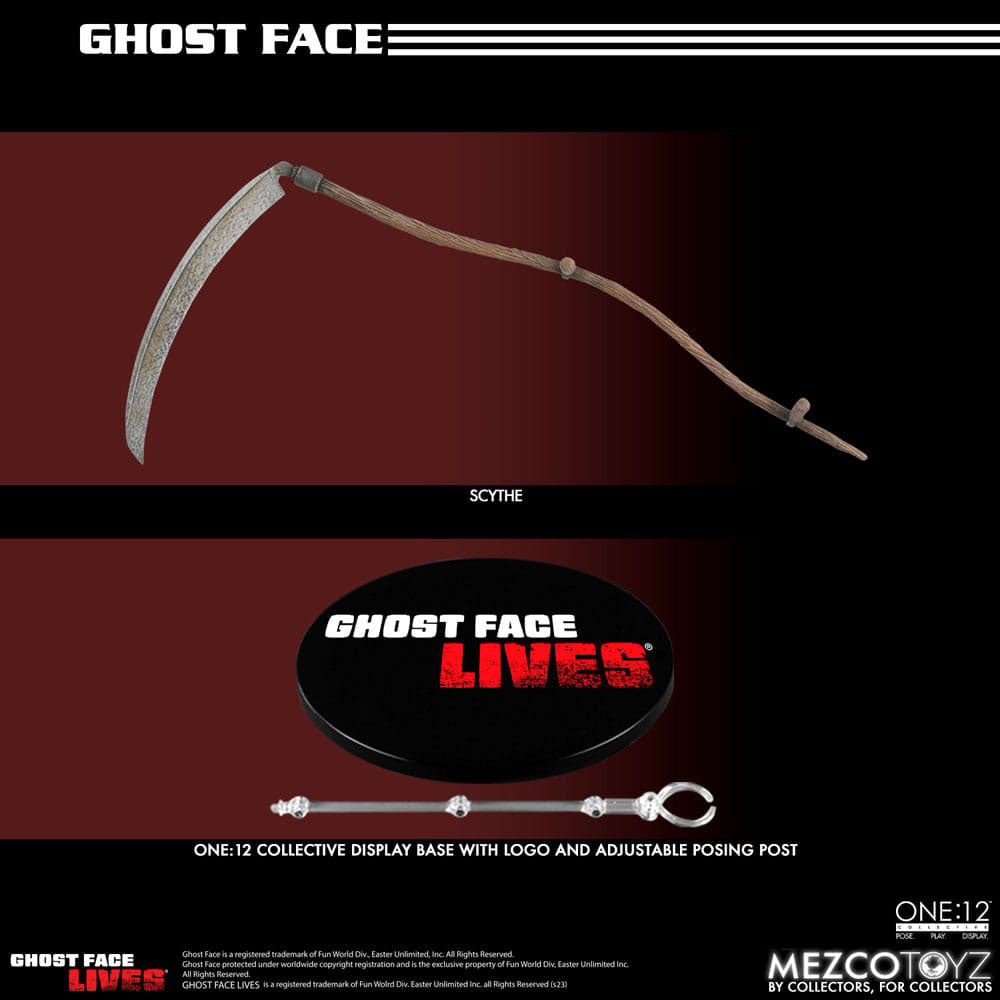 Scream Ghostface Mezco Toyz One:12 Collective Action Figure – Scream, Mezco Toyz, 16 cm, 2024, brand new collector item, Uncanny Collectibles Dublin Ireland