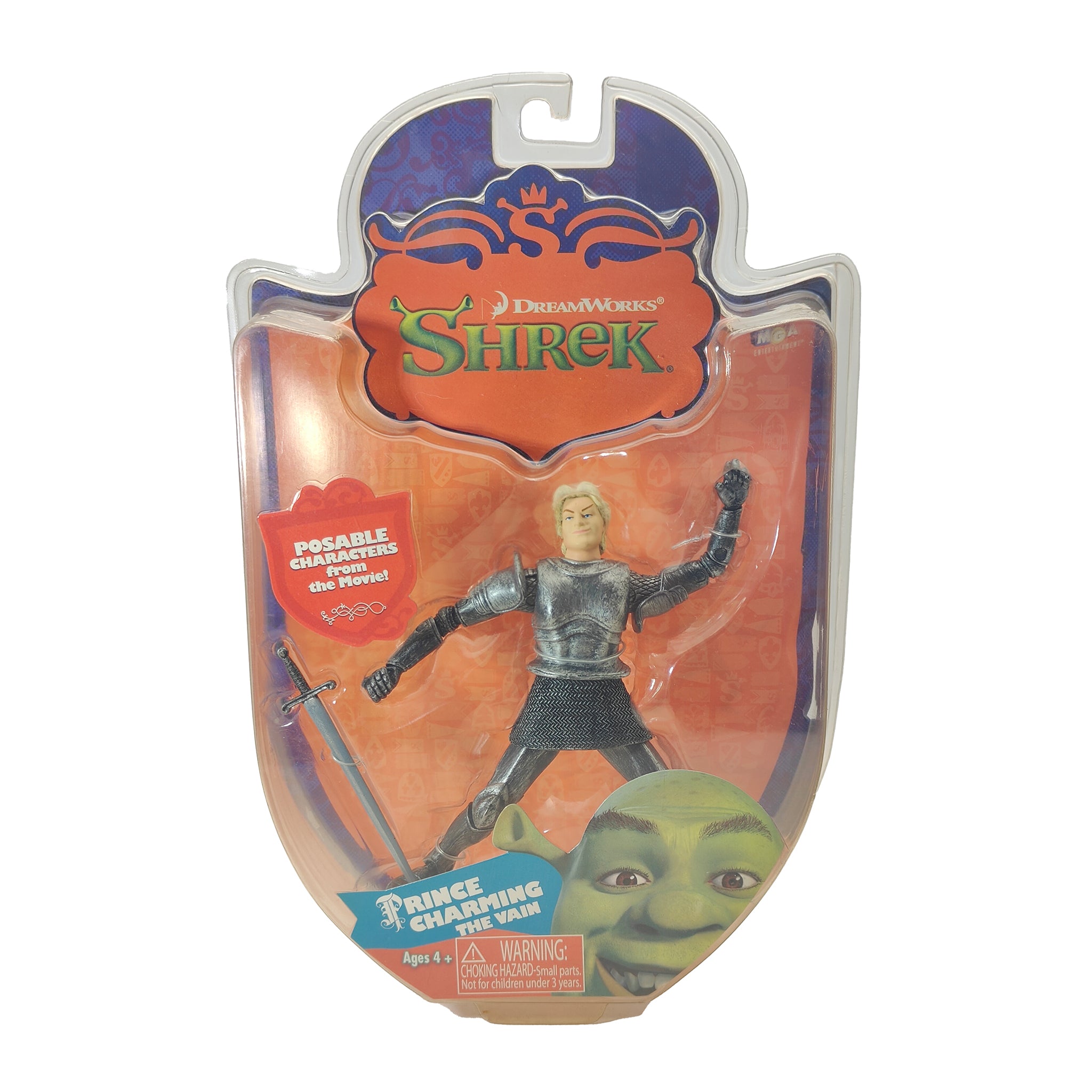 Shrek Prince Charming the Vain Dreamworks Action Figure 2006 15cm – Movie Icons & Heroes, Vintage Brands, 15 cm, 2006, pre-owned collector piece, Uncanny Collectibles Dublin Ireland