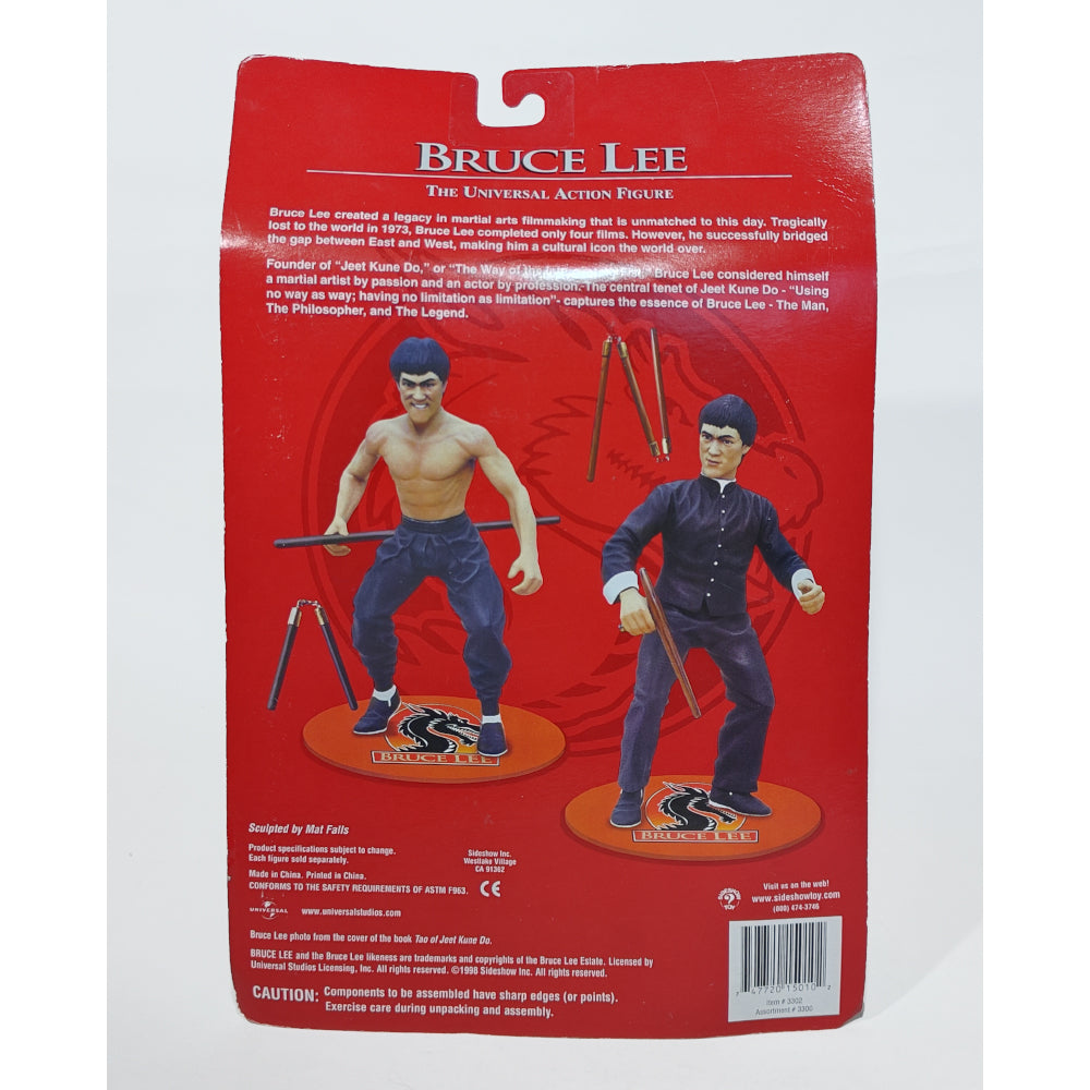 Sideshow Toys Bruce Lee Black Outfit 18 cm Universal Action Figure – Movie Icons & Heroes, Sideshow Collectibles, 18 cm, 1998, pre-owned collector piece, Uncanny Collectibles Dublin Ireland