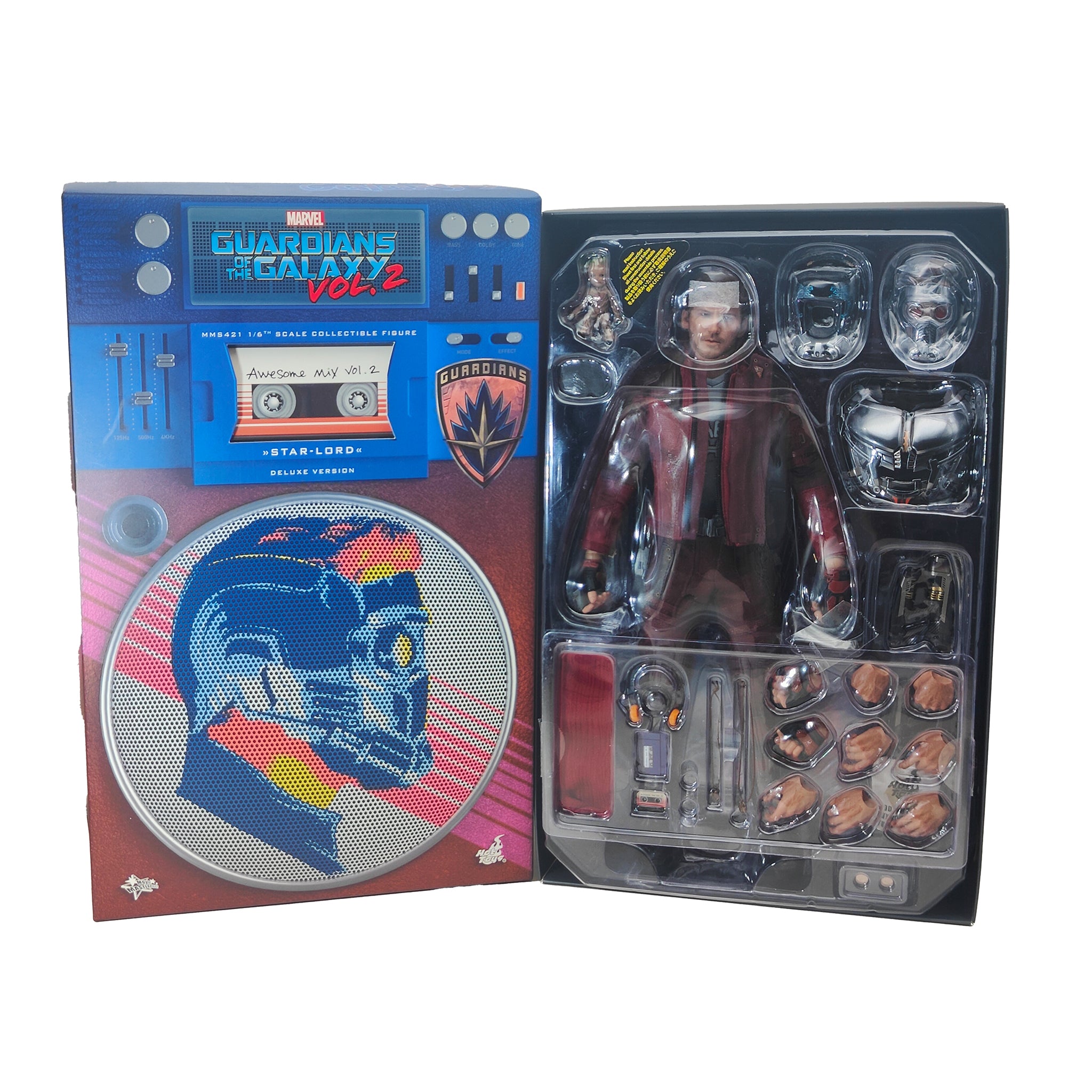 Star-Lord Guardians of the Galaxy Vol 2 Deluxe Hot Toys MMS 421 1/6 Scale Figure