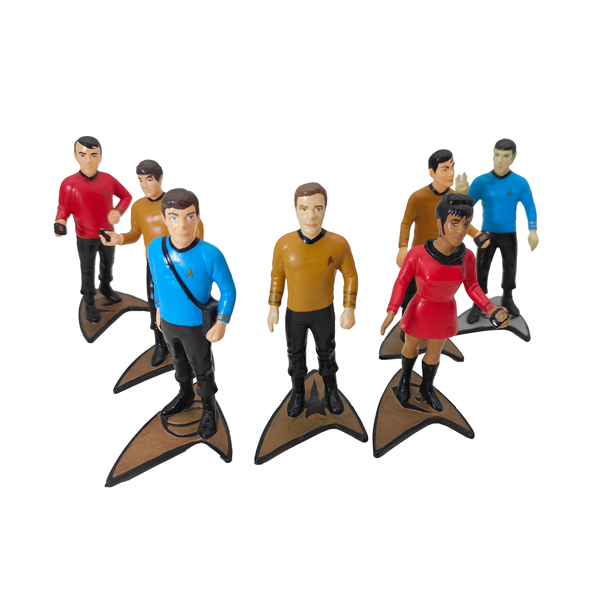 Star Trek 1991 Hamilton Collection Kirk Spock McCoy Uhura Scotty Sulu Chekov PVC Figures – TV Icons & Heroes, Vintage Brands, 9 cm, 1991, pre-owned collector piece, Uncanny Collectibles Dublin Ireland