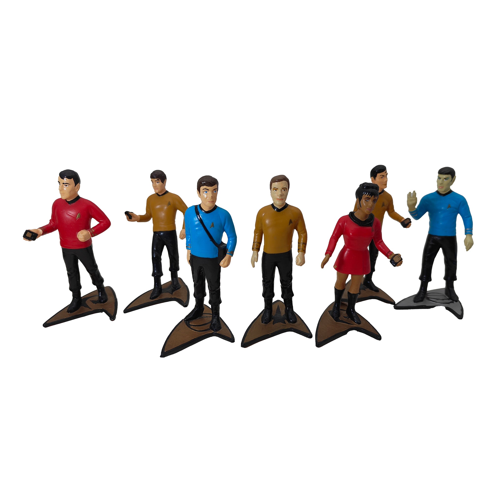 Star Trek 1991 Hamilton Collection Kirk Spock McCoy Uhura Scotty Sulu Chekov PVC Figures – TV Icons & Heroes, Vintage Brands, 9 cm, 1991, pre-owned collector piece, Uncanny Collectibles Dublin Ireland