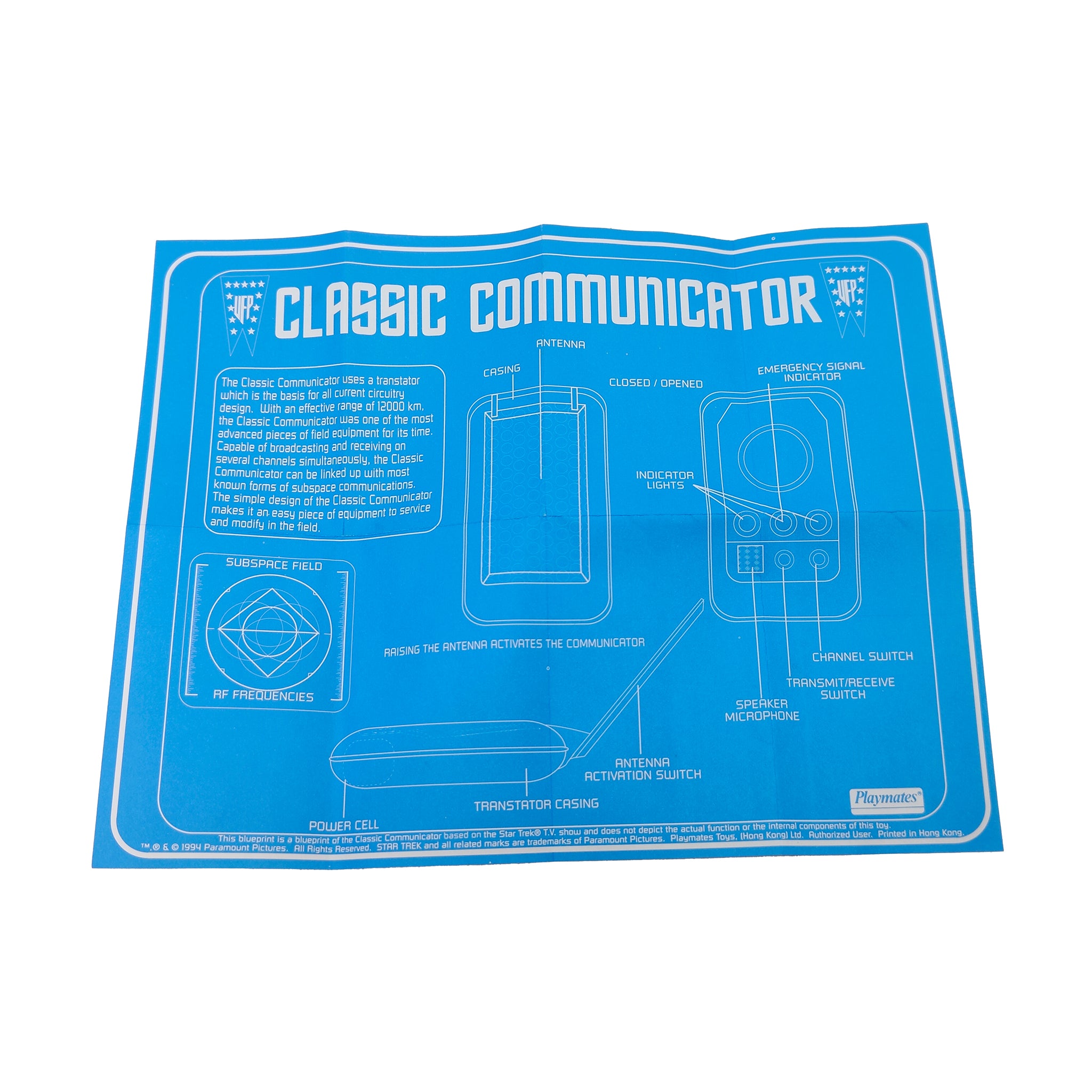 Star Trek Classic Communicator Playmates Toys 1994 Collectors Edition – TV Icons & Heroes, Playmates Toys, 26 cm, 1994, pre-owned collector piece, Uncanny Collectibles Dublin Ireland