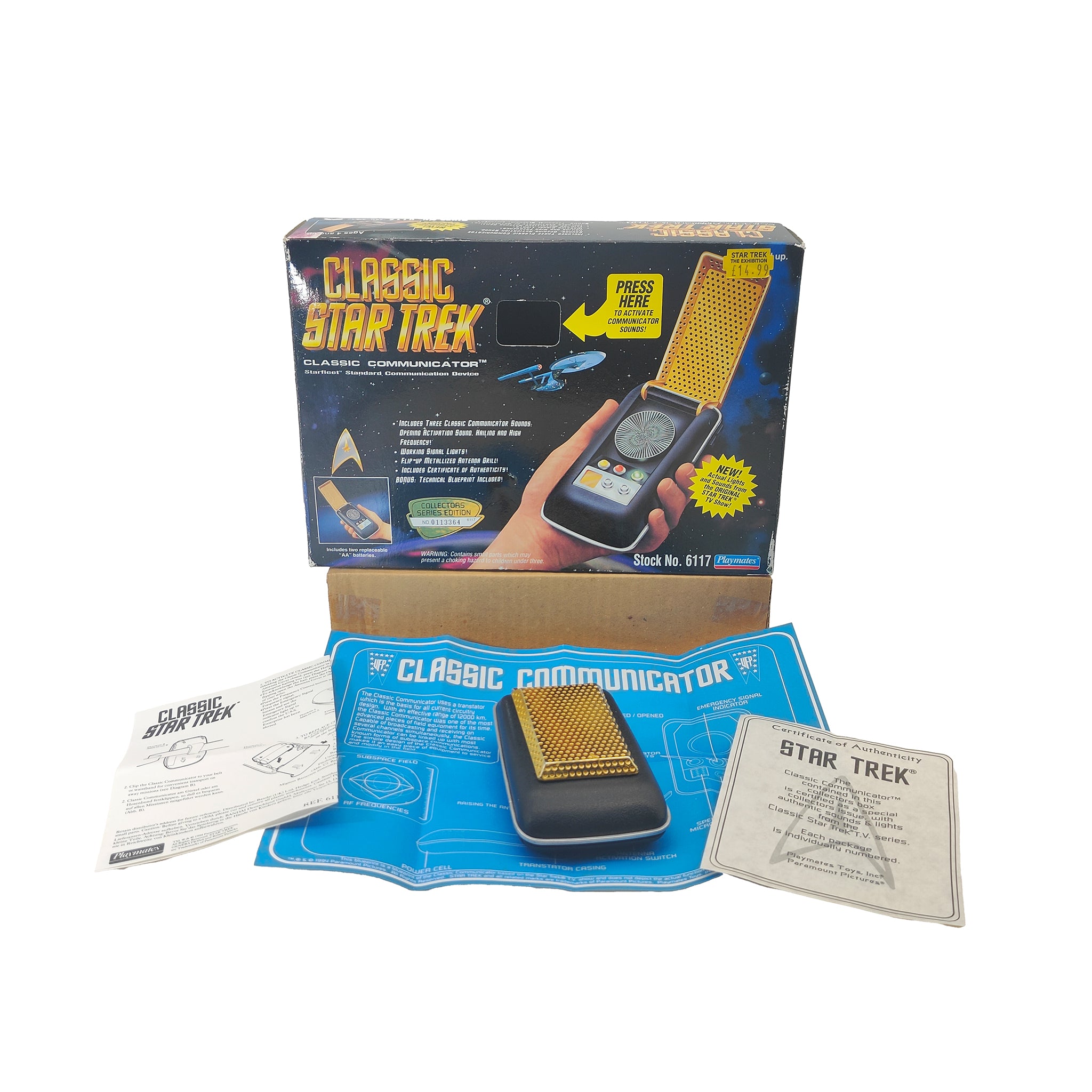 Star Trek Classic Communicator Playmates Toys 1994 Collectors Edition – TV Icons & Heroes, Playmates Toys, 26 cm, 1994, pre-owned collector piece, Uncanny Collectibles Dublin Ireland