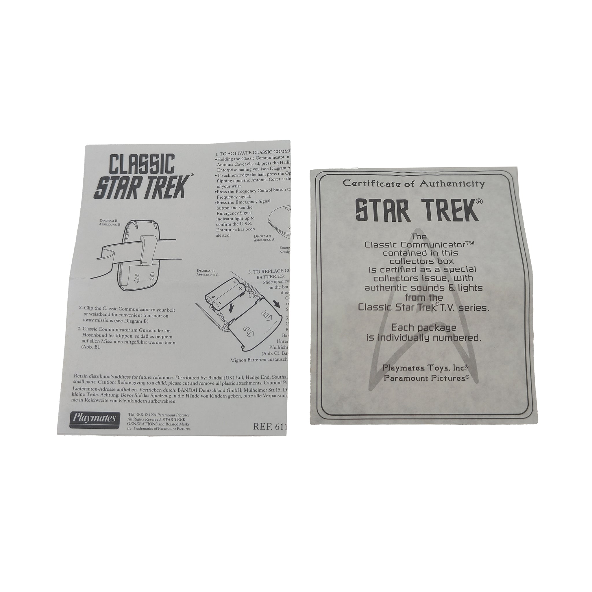 Star Trek Classic Communicator Playmates Toys 1994 Collectors Edition
