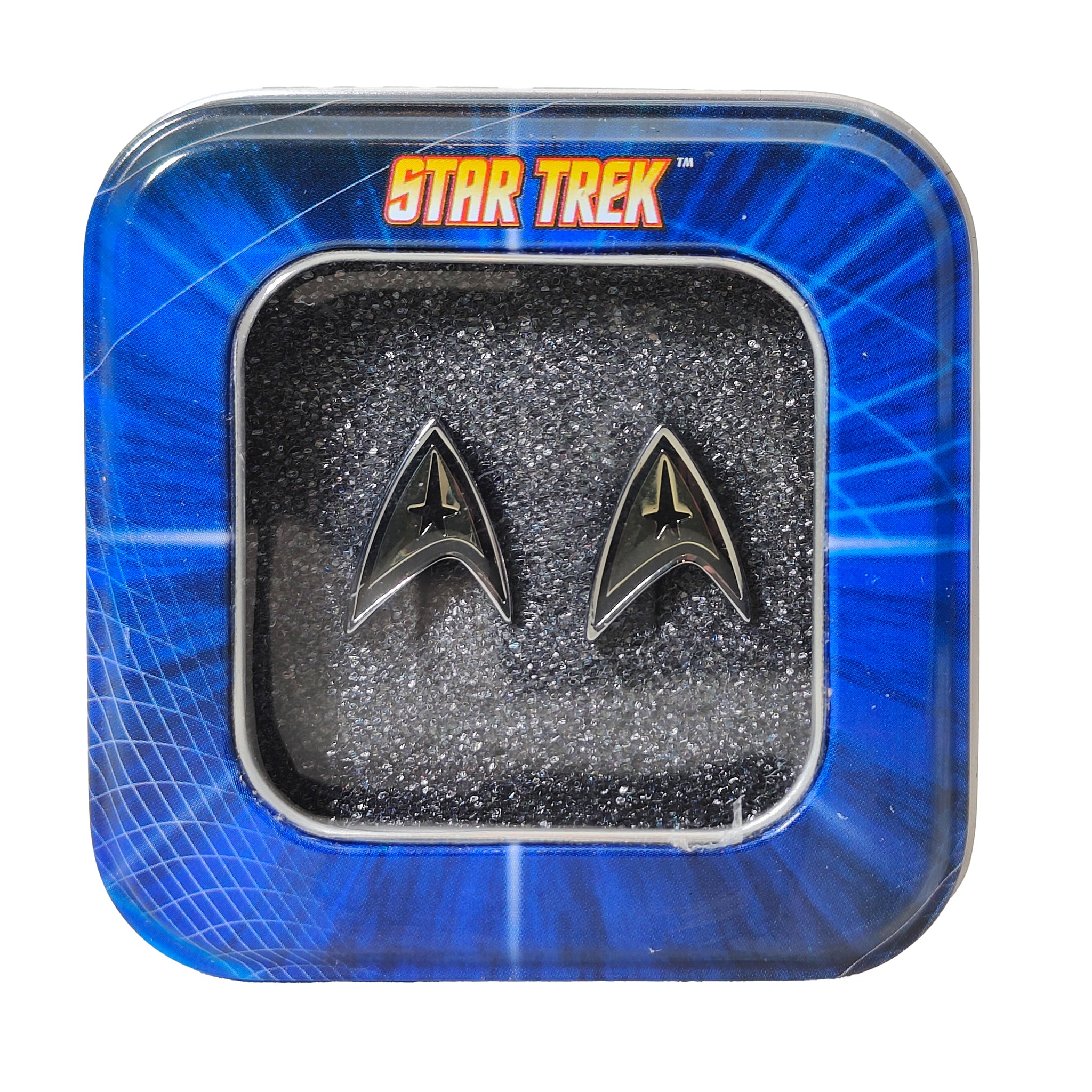 Star Trek Enterprise Insignia Cuff Links 2009 – TV Icons & Heroes, Vintage Brands, 2 cm, 2009, pre-owned collector piece, Uncanny Collectibles Dublin Ireland
