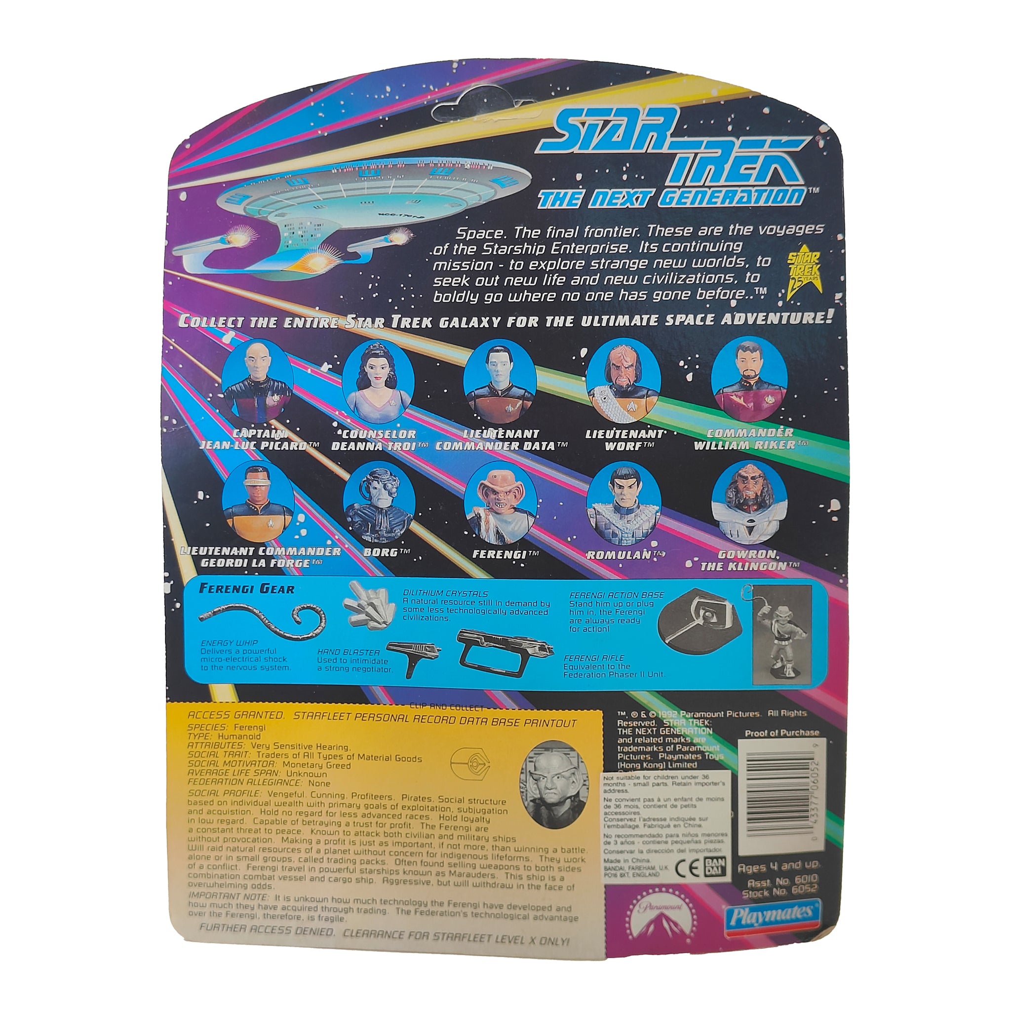 Star Trek The Next Generation Ferengi Playmates Action Figure 1992