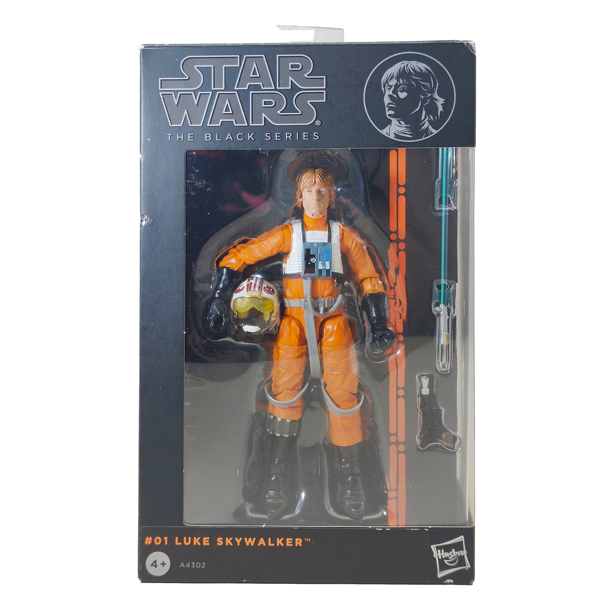 Star Wars Black Series Luke Skywalker X-Wing Pilot #1 Orange Wave Hasbro Action Figure 2013 15cm