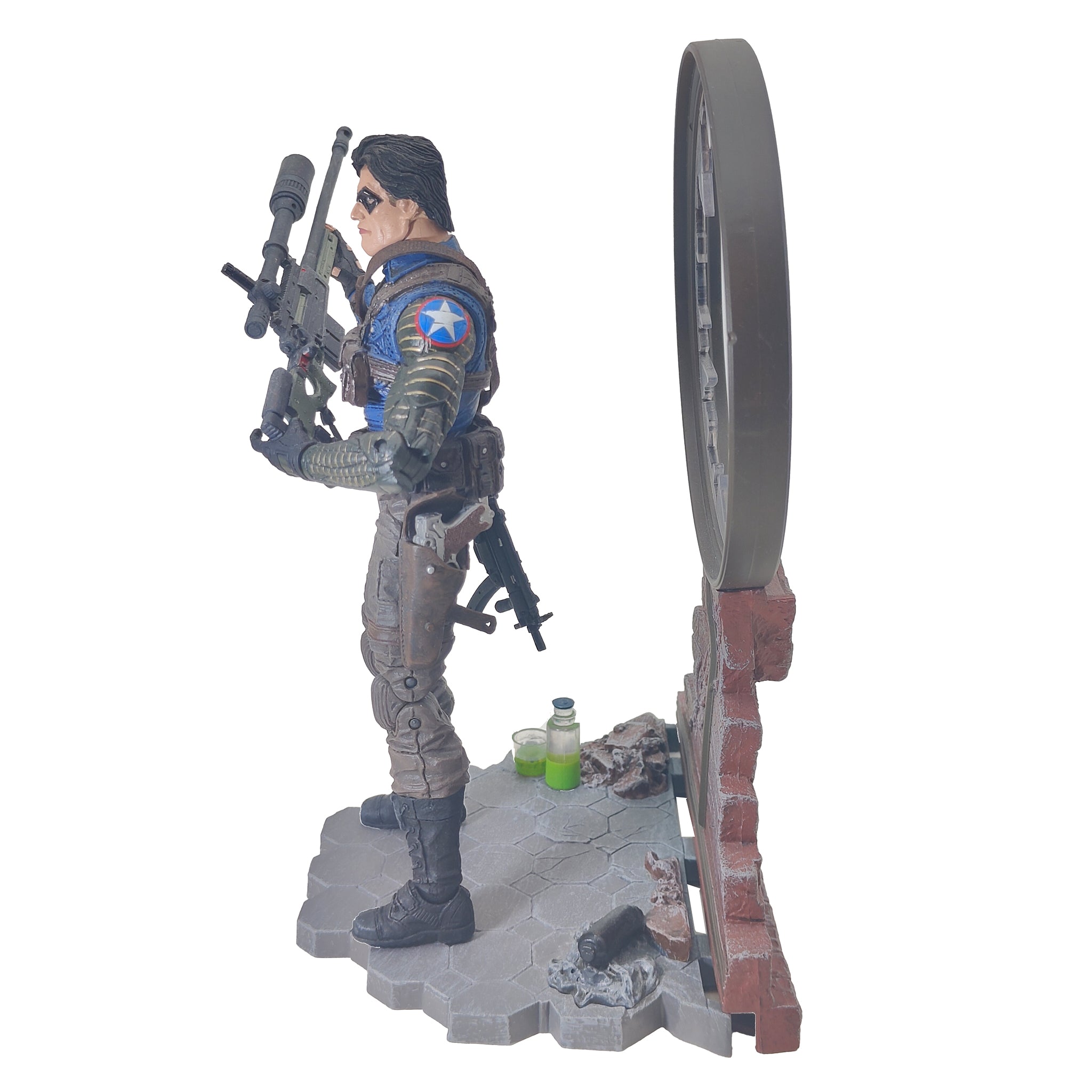 Disney Store Marvel Select Winter Soldier Bucky Barnes Action Figure 2021 18cm – Avengers, Diamond Select Toys, 18 cm, 2021, pre-owned collector piece, Uncanny Collectibles Dublin Ireland