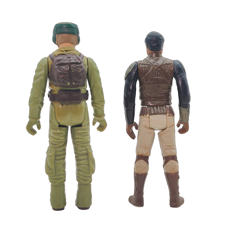 Star Wars Bundle Lando Calrissian and Rebel Commando 3.75 Inch Action Figures Kenner 1982 1983