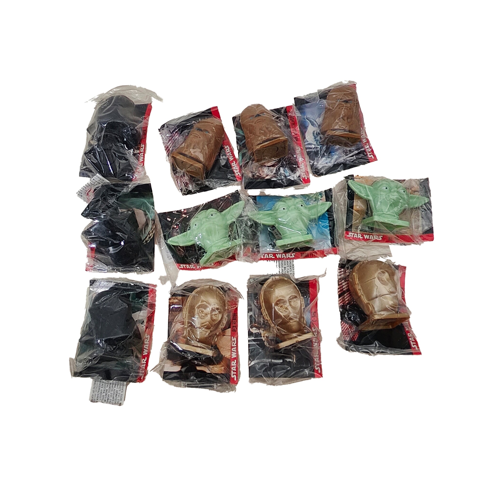 Star Wars Set Of 12 Candy Containers With Topps Collector Cards 1995