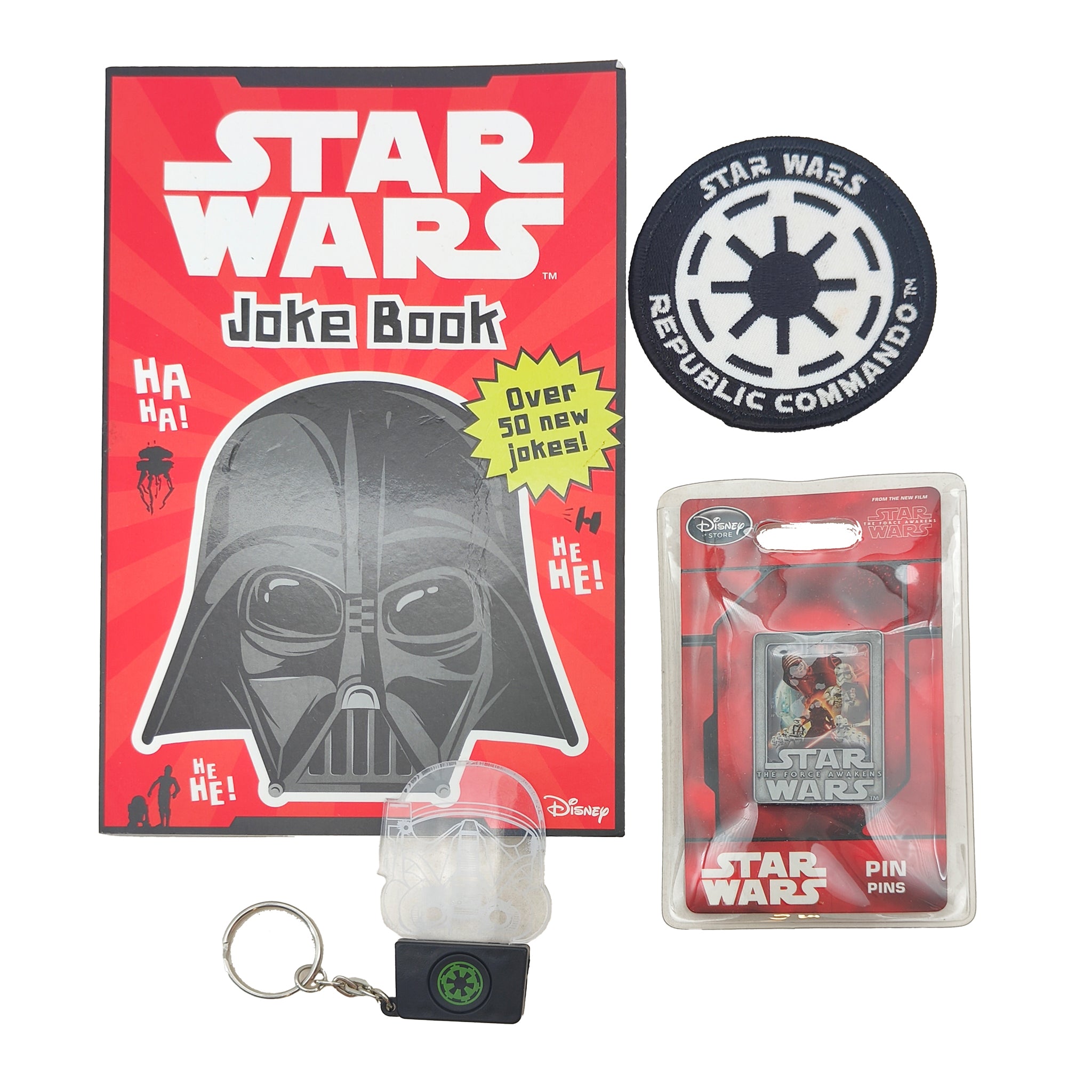 Star Wars Collectibles Bundle Joke Book Patch Pin Keyring