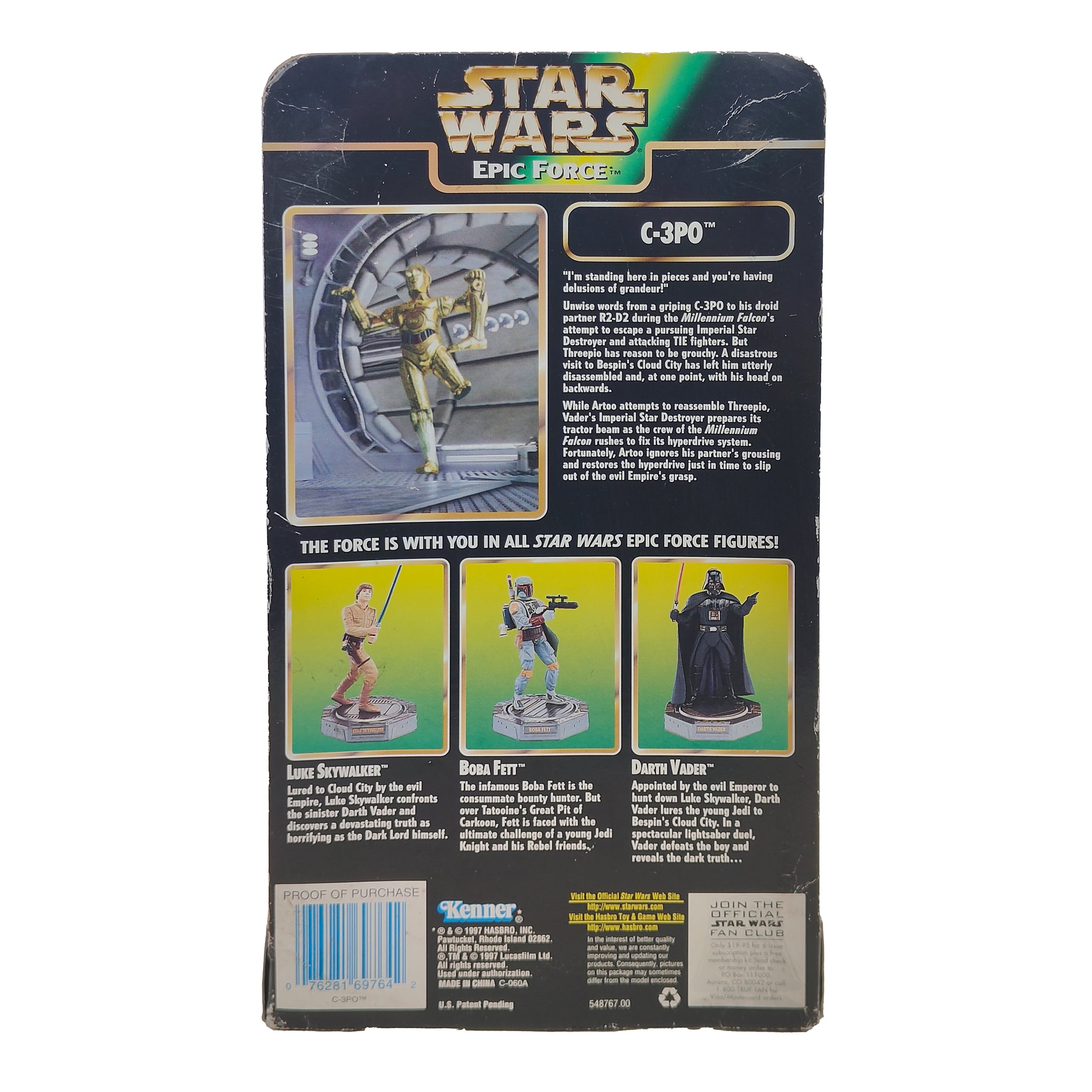 Star Wars Epic Force C3P0 Rotating Hasbro Figure 1997 16cm – Star Wars, Hasbro, 16 cm, 1997, pre-owned collector piece, Uncanny Collectibles Dublin Ireland
