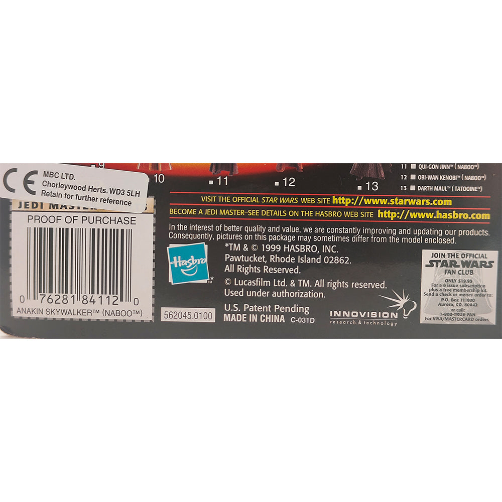 Star Wars Episode 1 Anakin Skywalker Naboo CommTech Chip 3.75 Inch Action Figure Hasbro 1999 – Star Wars, Hasbro, 9.5 cm, 1999, pre-owned collector piece, Uncanny Collectibles Dublin Ireland