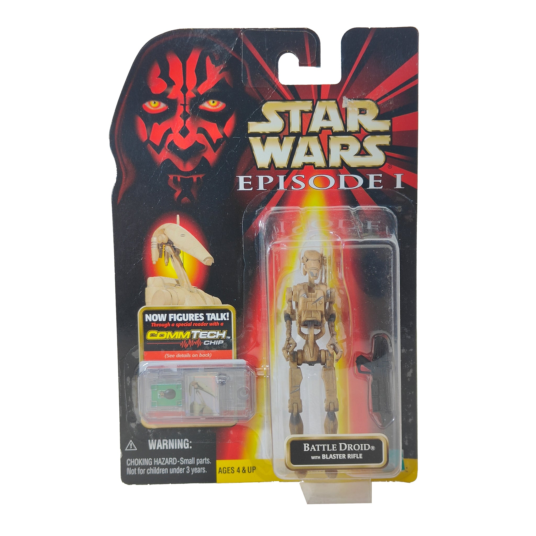 Star Wars Episode 1 Battle Droid Post Battle CommTech Chip 3.75 Inch Action Figure Hasbro 1999 – Star Wars, Hasbro, 9.5 cm, 1999, pre-owned collector piece, Uncanny Collectibles Dublin Ireland