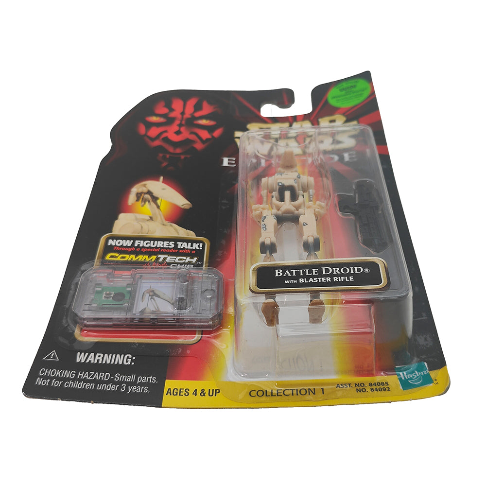 Star Wars Episode 1 Battle Droid CommTech Chip 3.75 Inch Action Figure Hasbro 1999 – Star Wars, Hasbro, 9.5 cm, 1999, pre-owned collector piece, Uncanny Collectibles Dublin Ireland