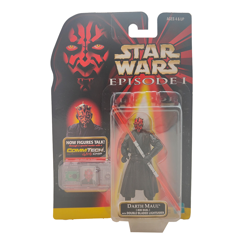 Star Wars Episode 1 Darth Maul Jedi Duel CommTech Chip 3.75 Inch Action Figure Hasbro 1999 – Star Wars, Hasbro, 9.5 cm, 1999, pre-owned collector piece, Uncanny Collectibles Dublin Ireland